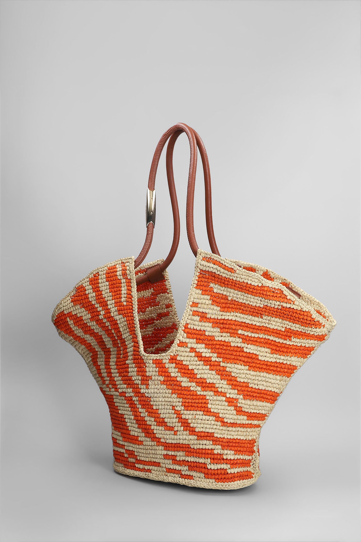 Zimmermann Womens Orange Zebra Goldentime Medium Zebra-pattern Raffia Tote Bag In Orange