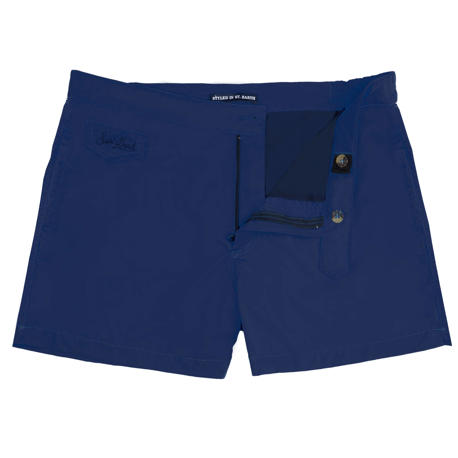 Mc2 Saint Barth Solid Blue Navy Swim Shorts