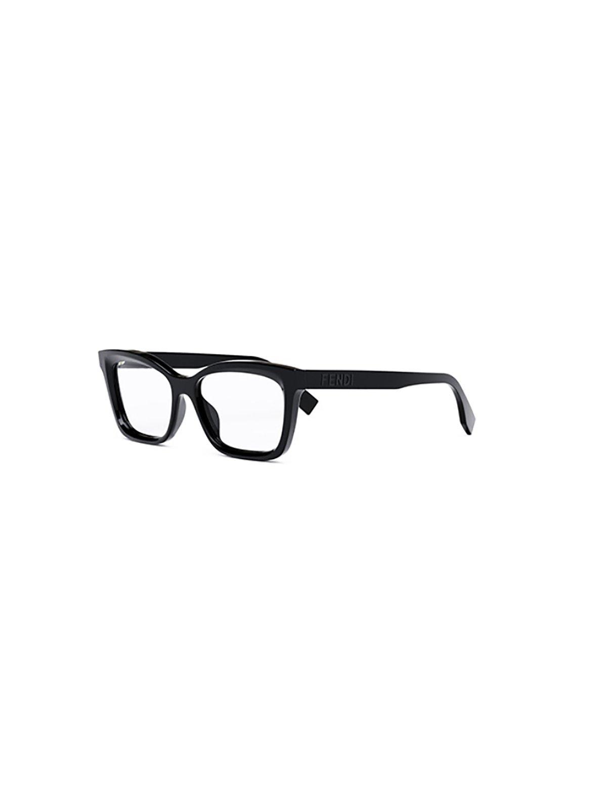 Shop Fendi Logo Embossed Clear Lense Glasses In 001