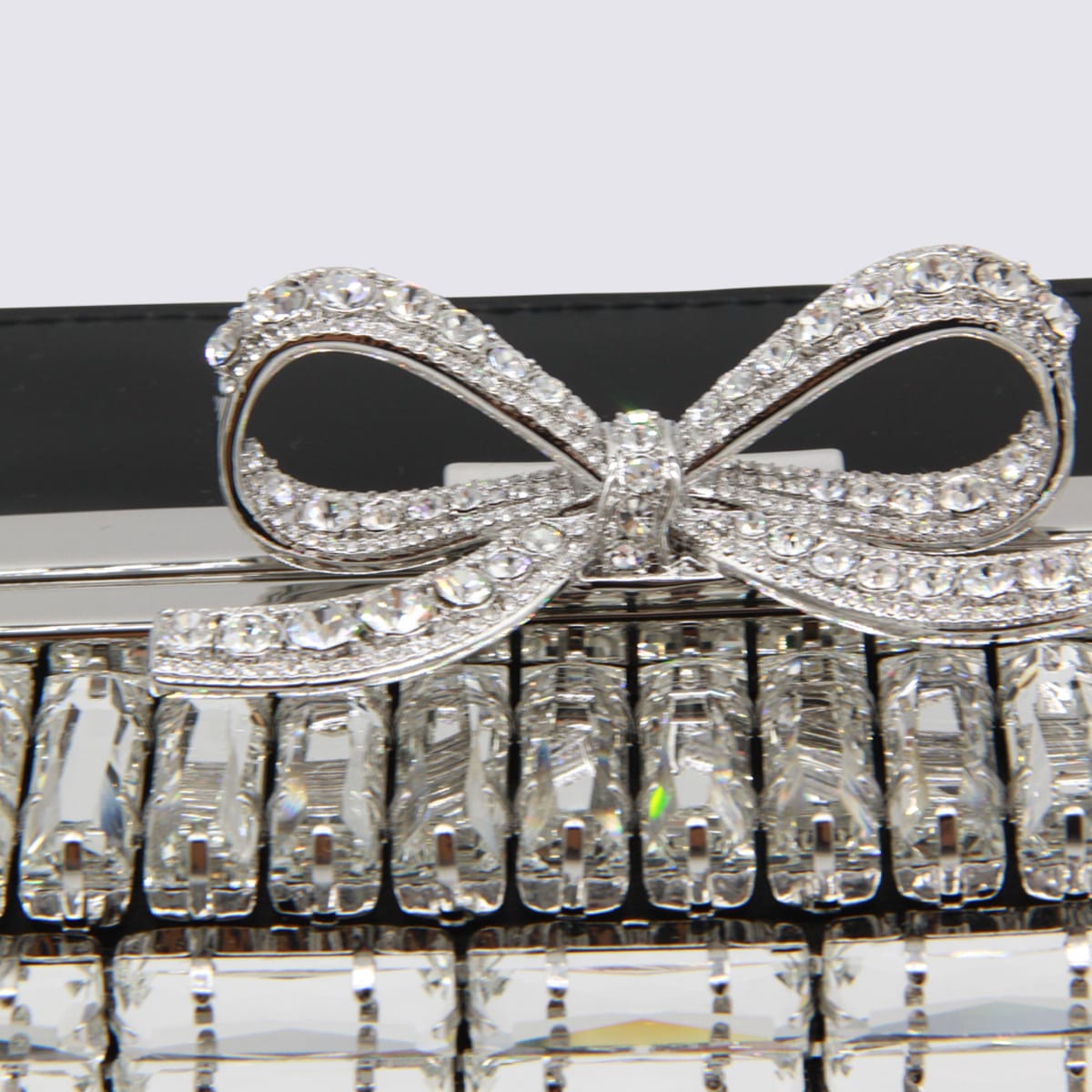 Self-portrait Silver Crystal Bag In Silver