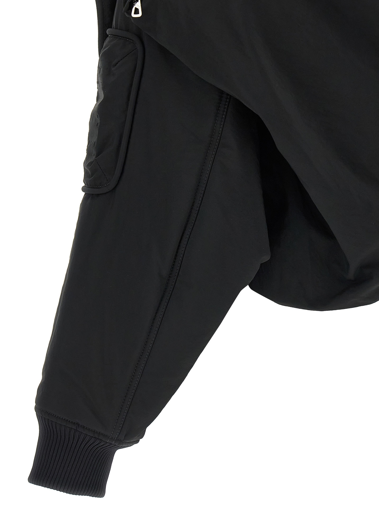 Jean Paul Gaultier Cropped Bomber With Hidden Hood Detail In Black