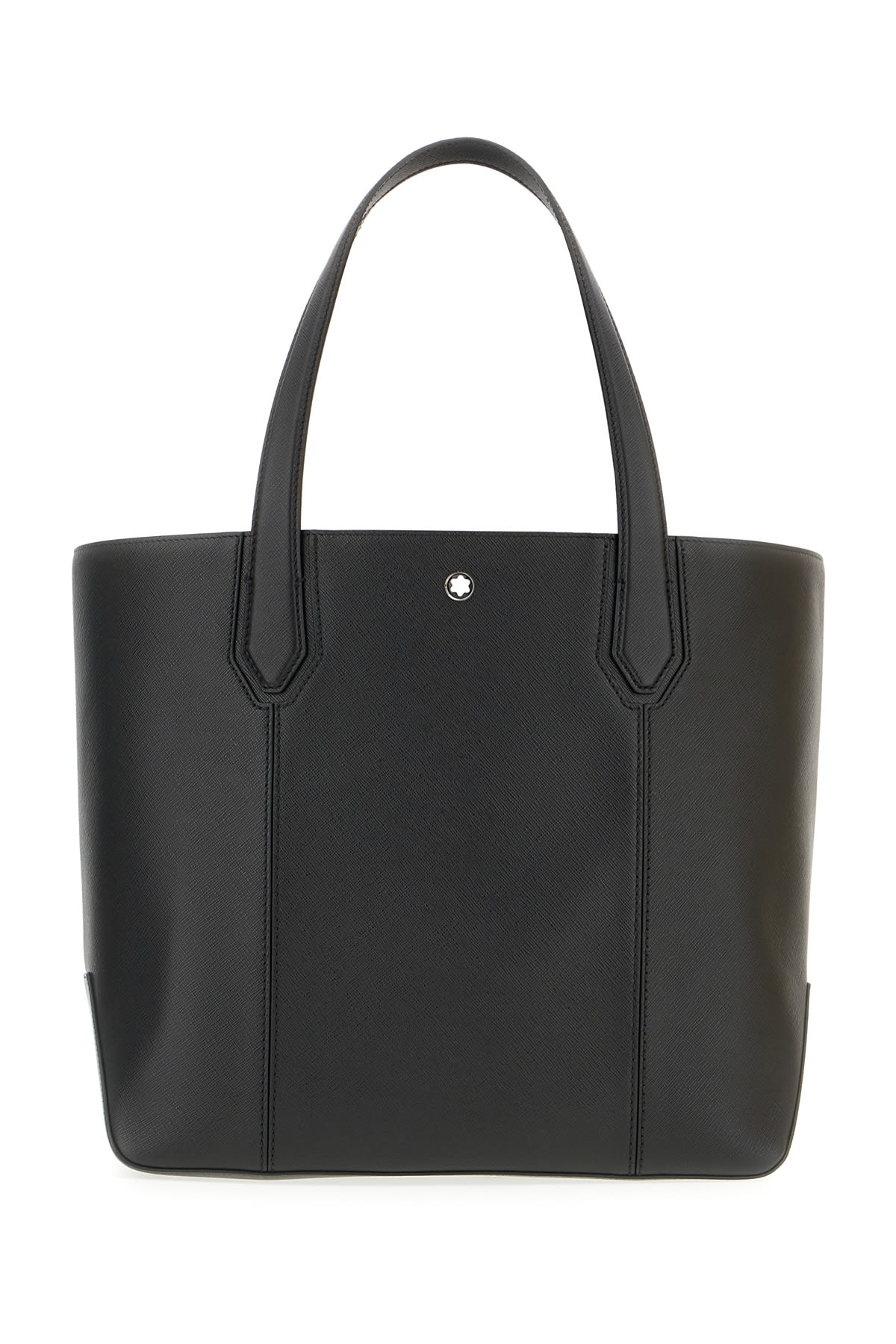 Black Leather Shopping Bag