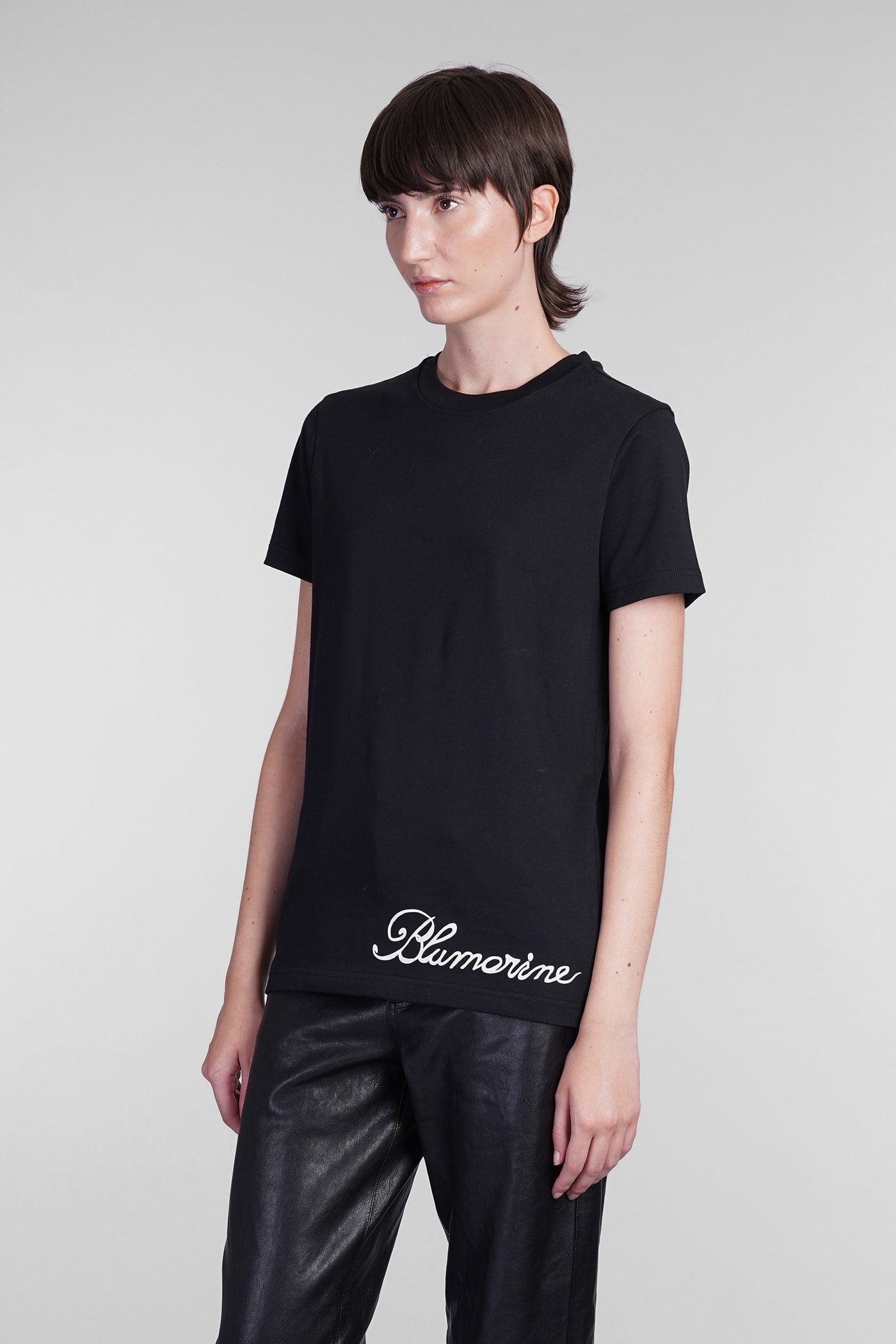 Shop Blumarine T-shirt In Black Cotton