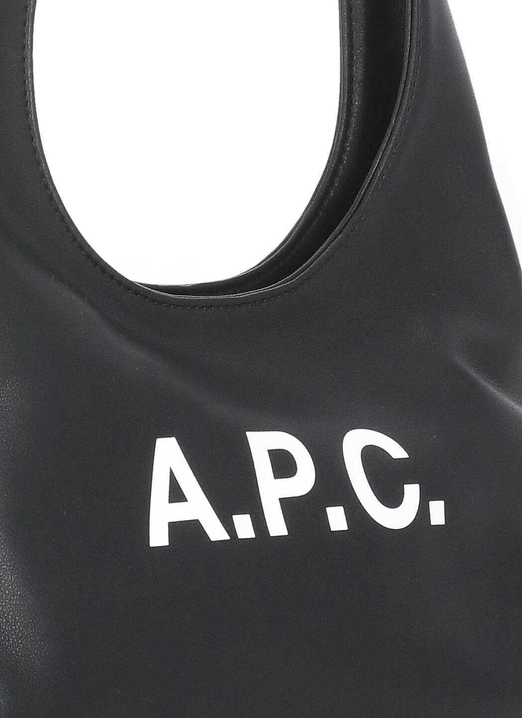 Apc Rounded Silhouette Shoulder Bag With Bold Logo In Black