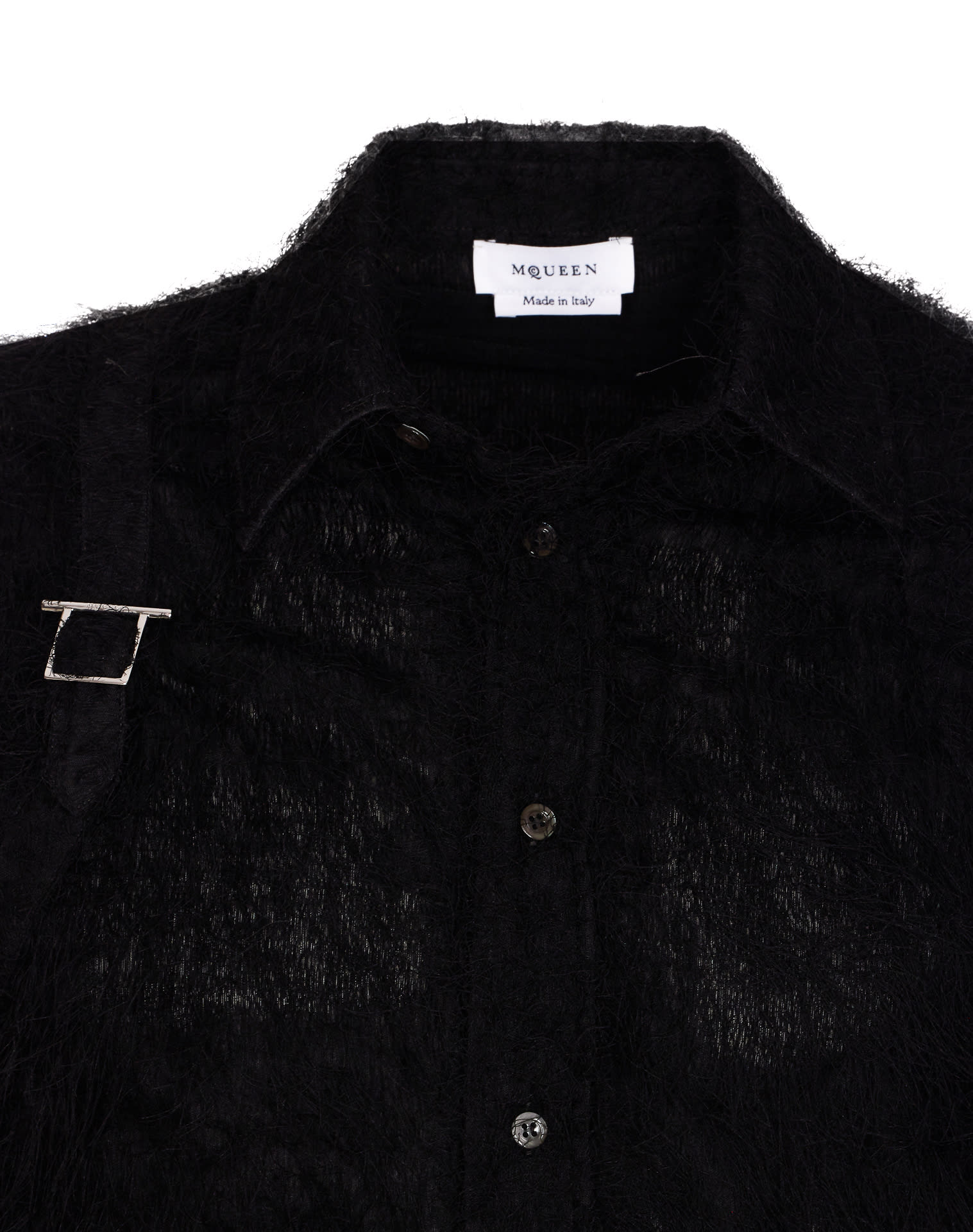 Alexander Mcqueen Harness Fringed Shirt In Black