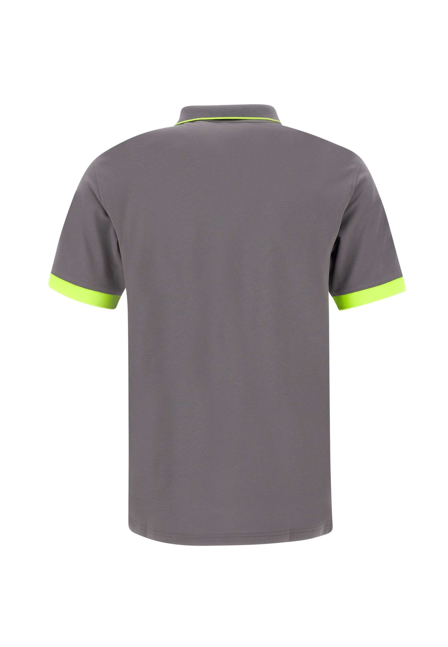 Shop Sun 68 Big Stripe Cotton Polo Shirt In Grey