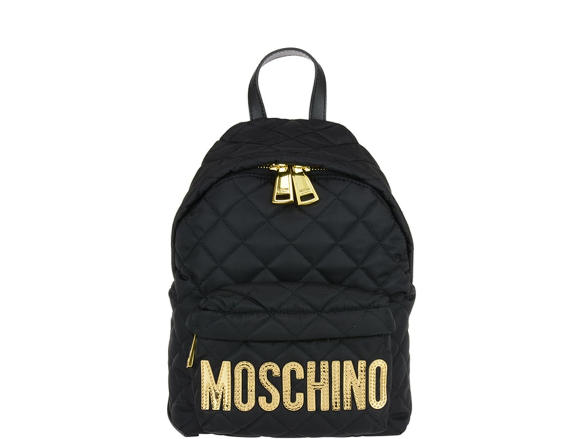 Moschino Logo Backpack In Nero
