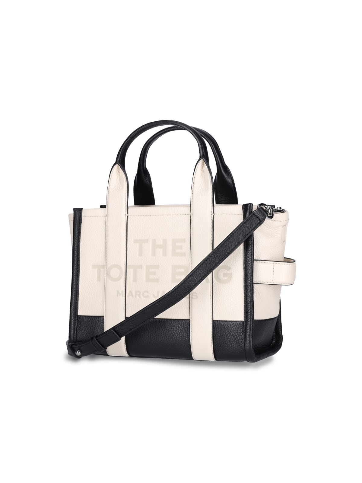 Shop Marc Jacobs The Colorblock Mini Tote Bag In Crema