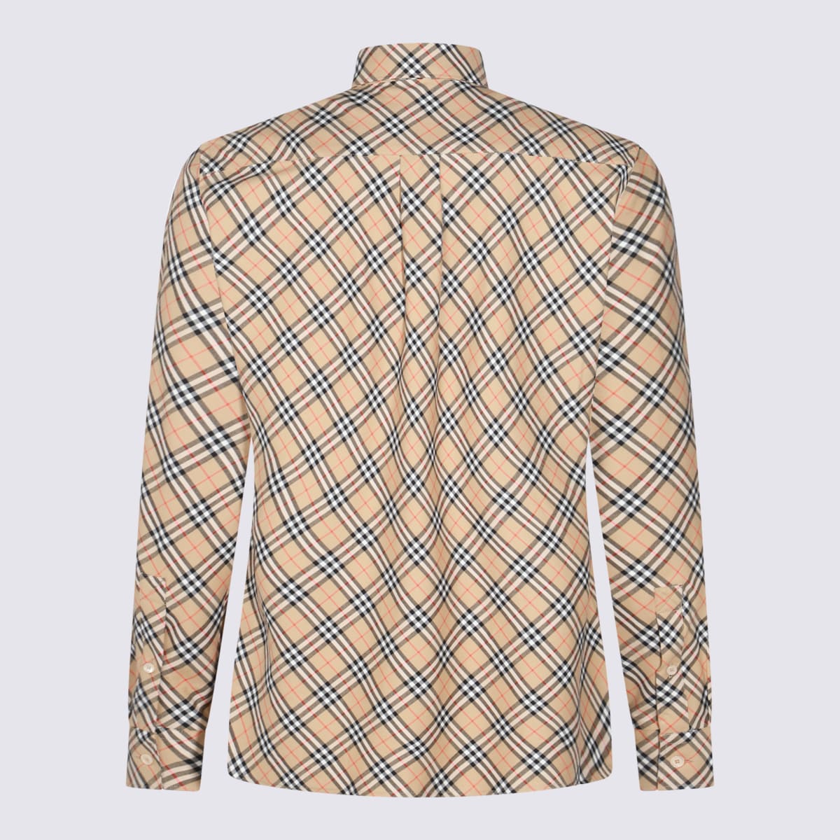 Shop Burberry Beige Cotton Shirt In Sand Ip Check