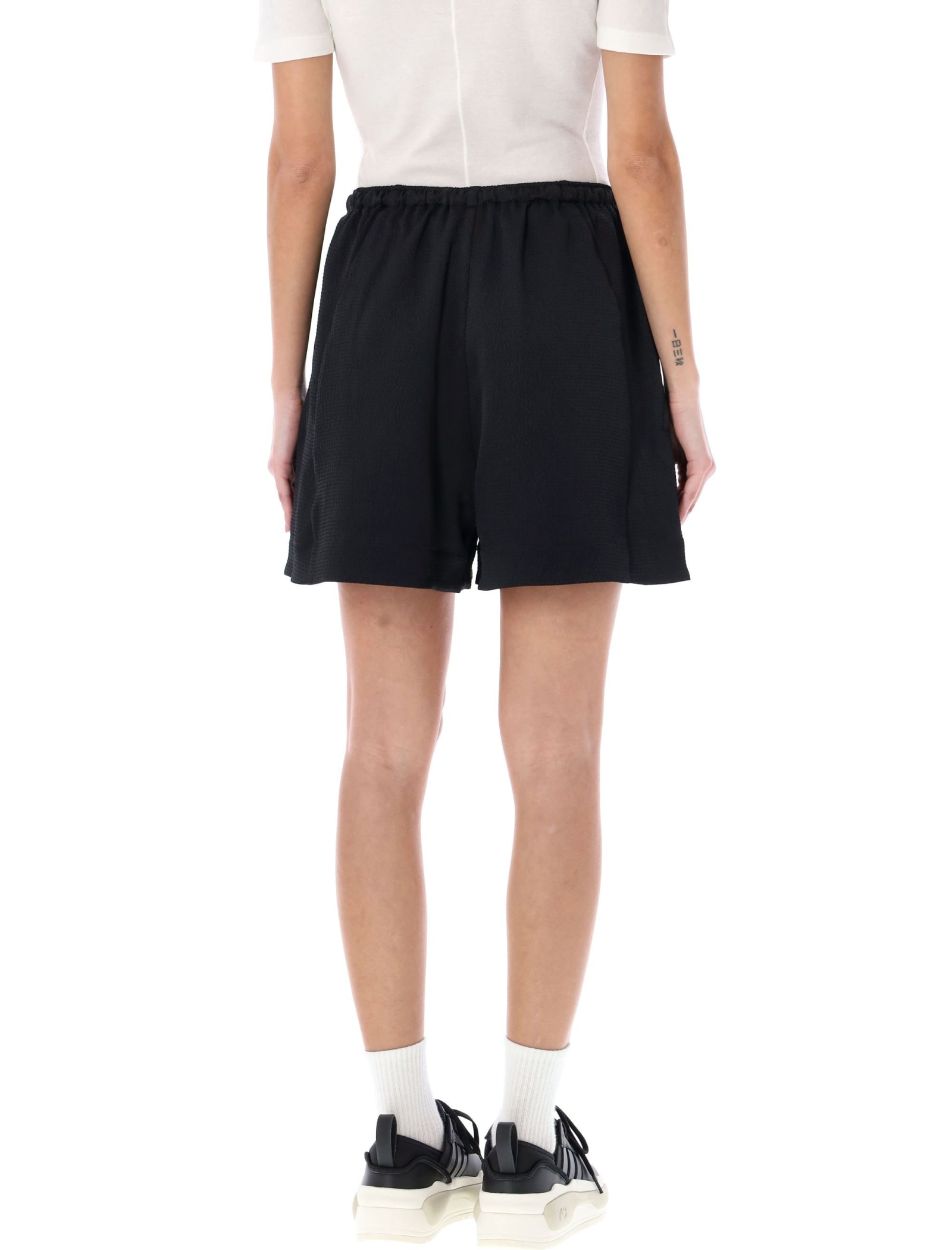 Shop Y-3 Tech Seersucker Shorts In Black