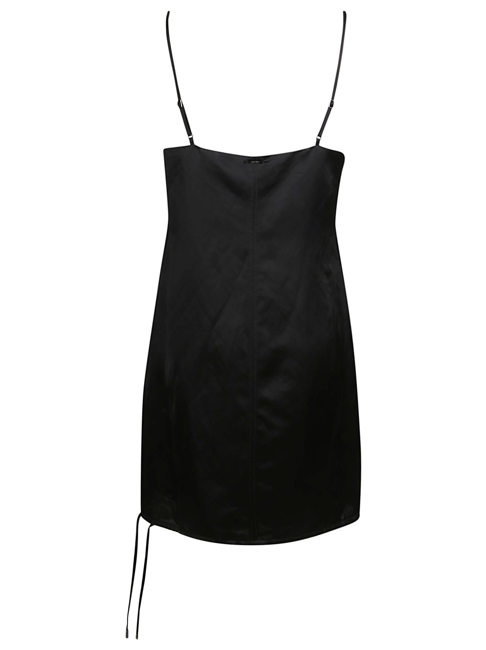 Shop Calvin Klein Viscose Linen Mini Slip Dress In Black