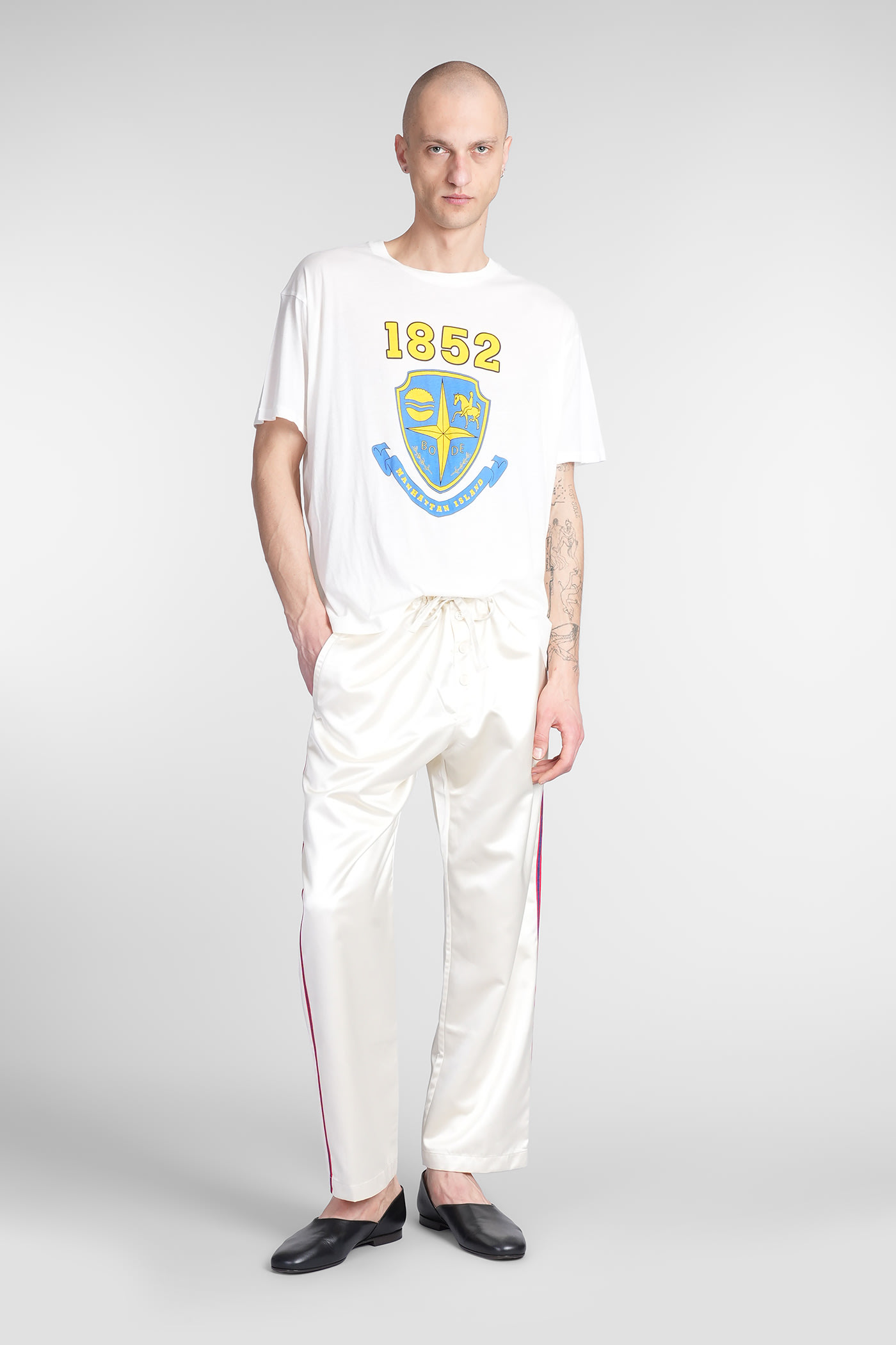 Bode Cotton Crest-print T-shirt - Men's - Cotton In White