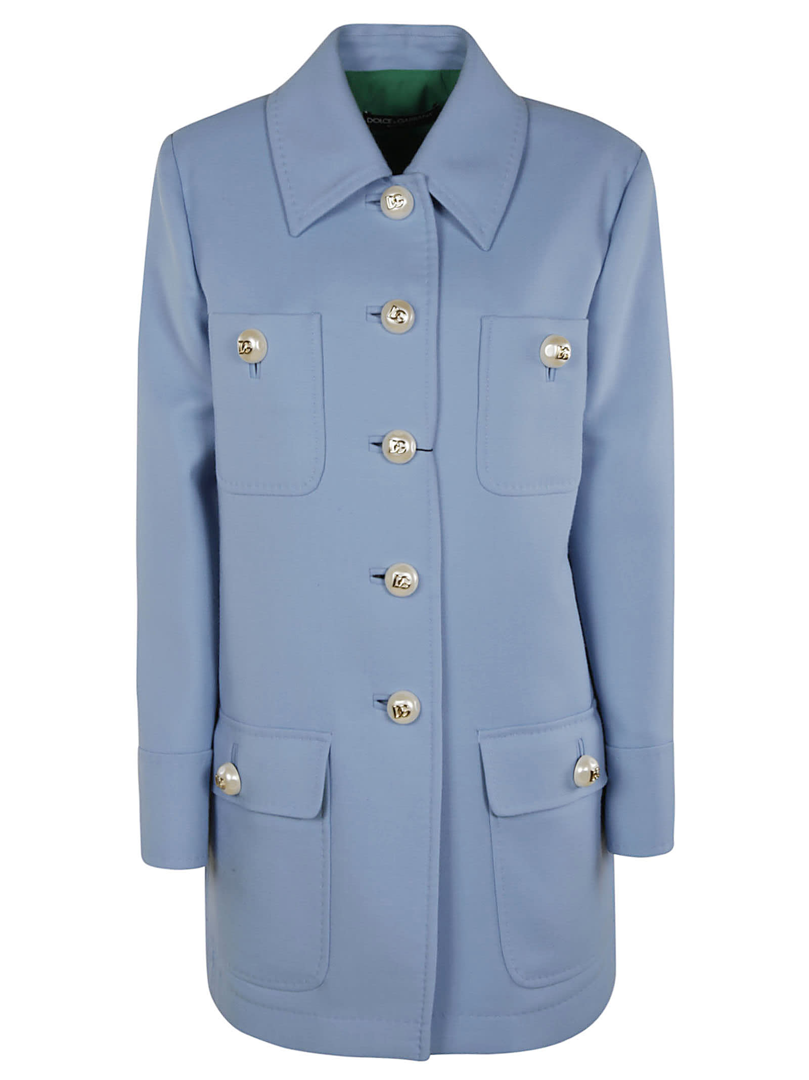 Dolce & Gabbana 4 Pocket Pearl Buttoned Coat