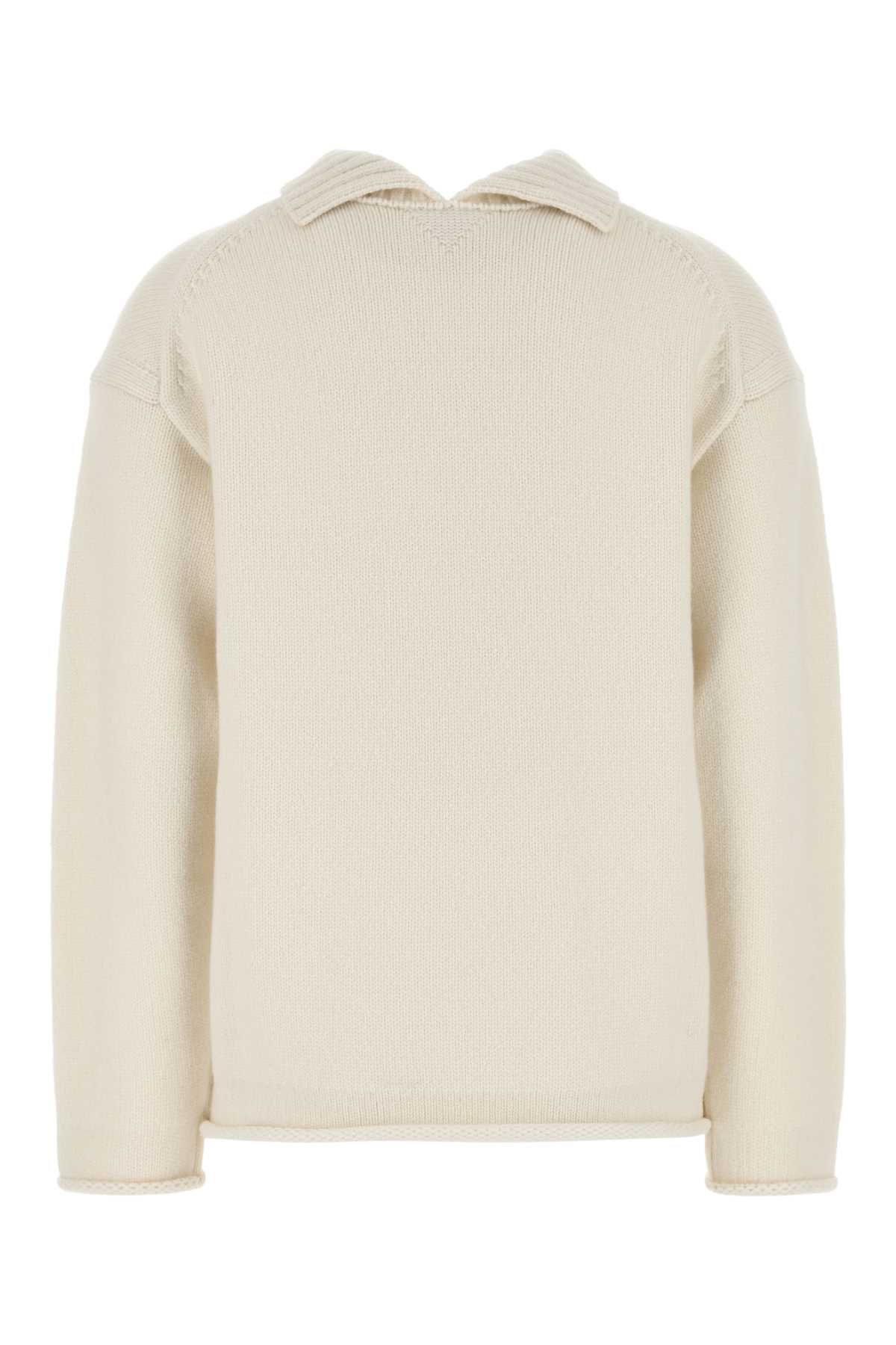 Shop Bottega Veneta White Cashmere Sweater In Chalk