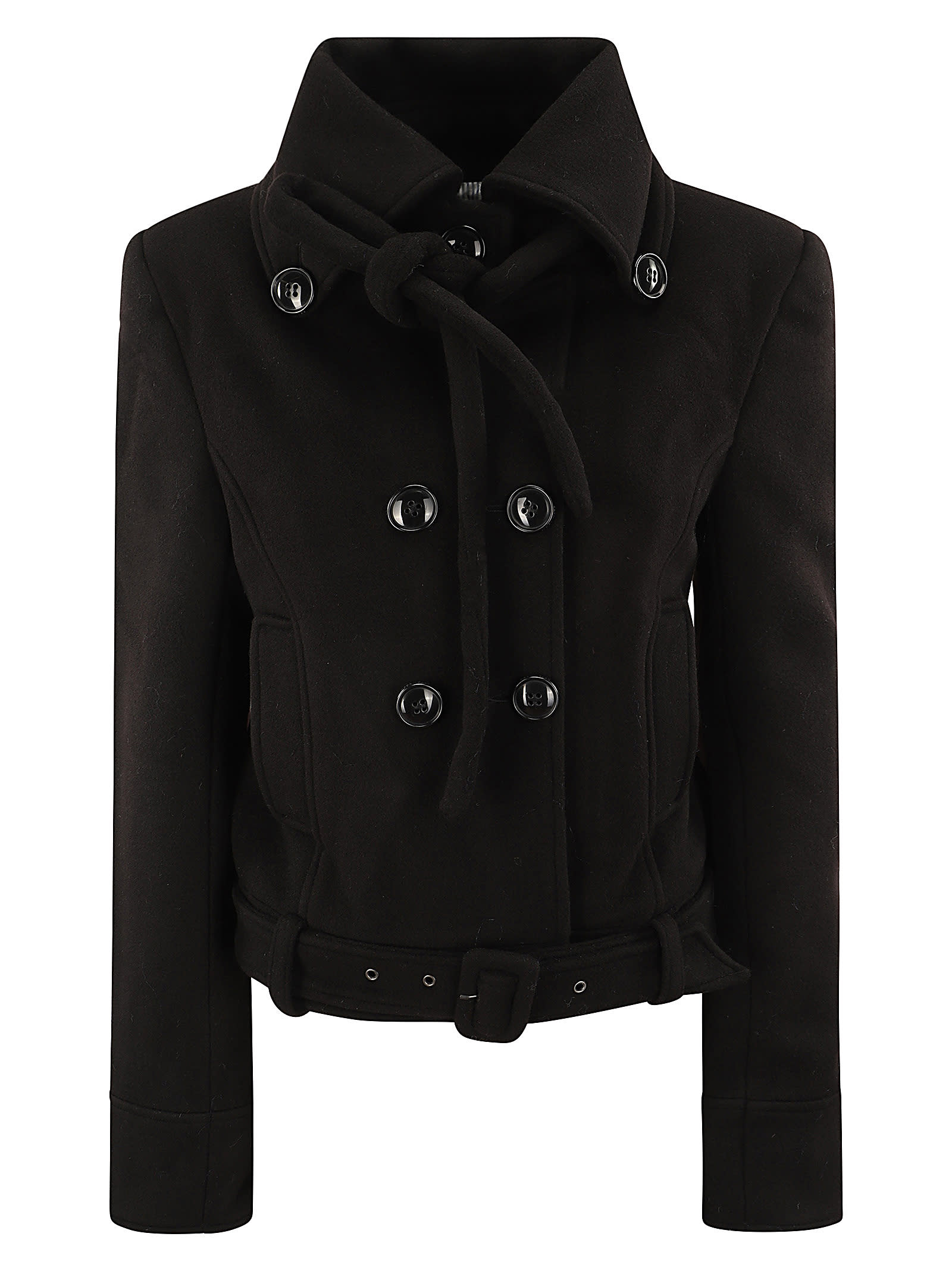 Shop Ottolinger High Collar Jacket In Black