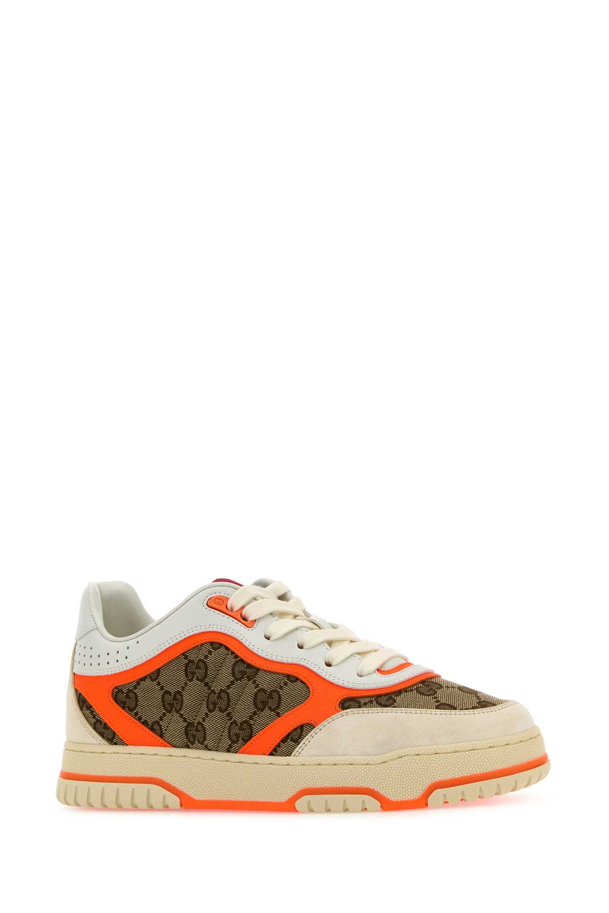 Shop Gucci Multicolor Leather And Gg Supreme Fabric Re-web Sneakers