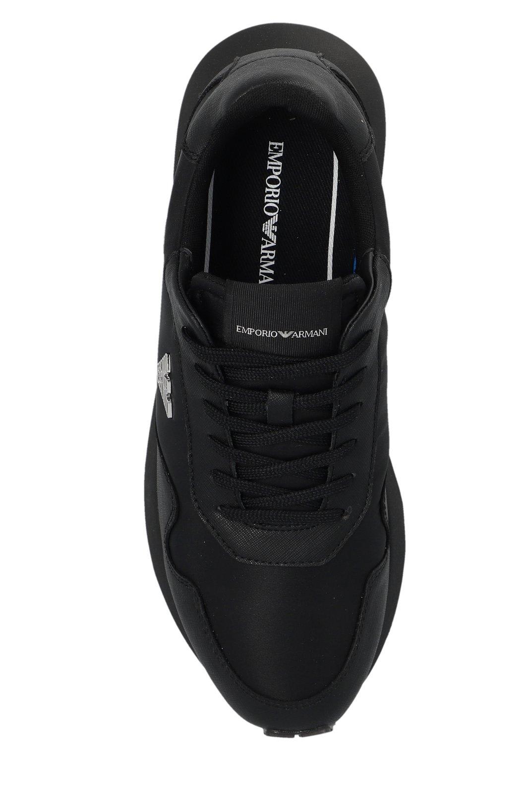 Shop Emporio Armani Sustainability Low-top Sneakers In Black
