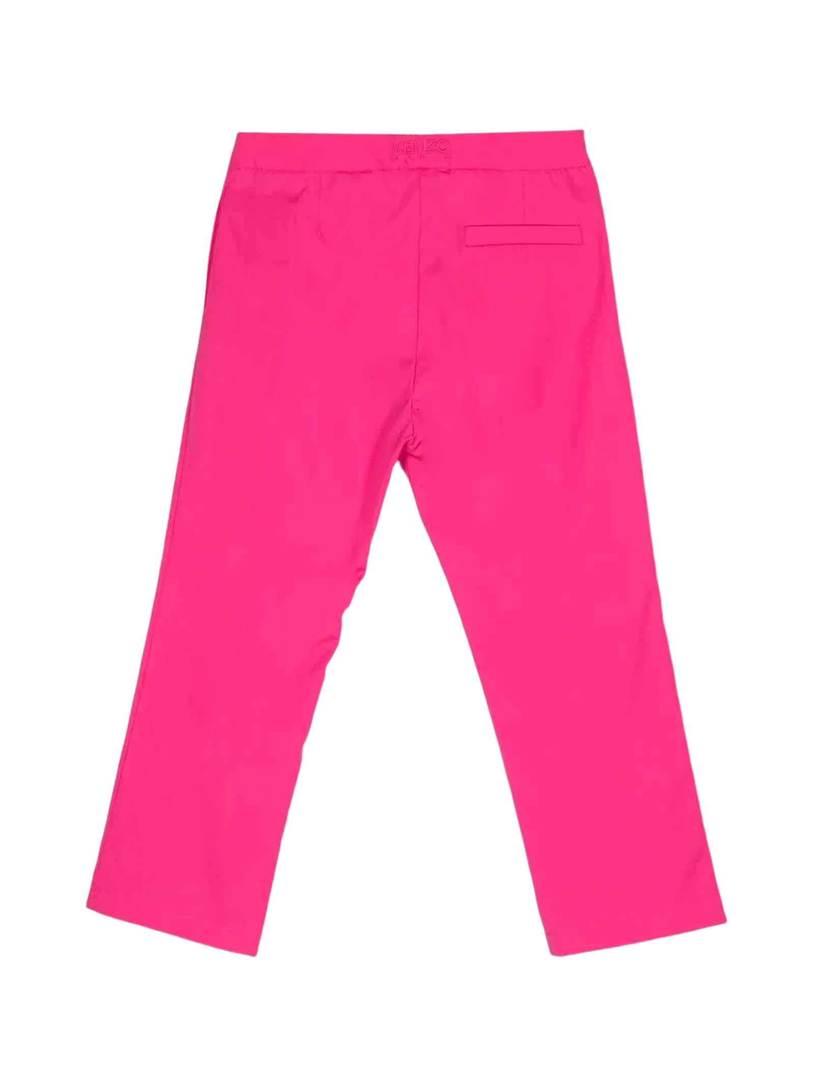 Shop Kenzo Pink Trousers Girl In Lampone
