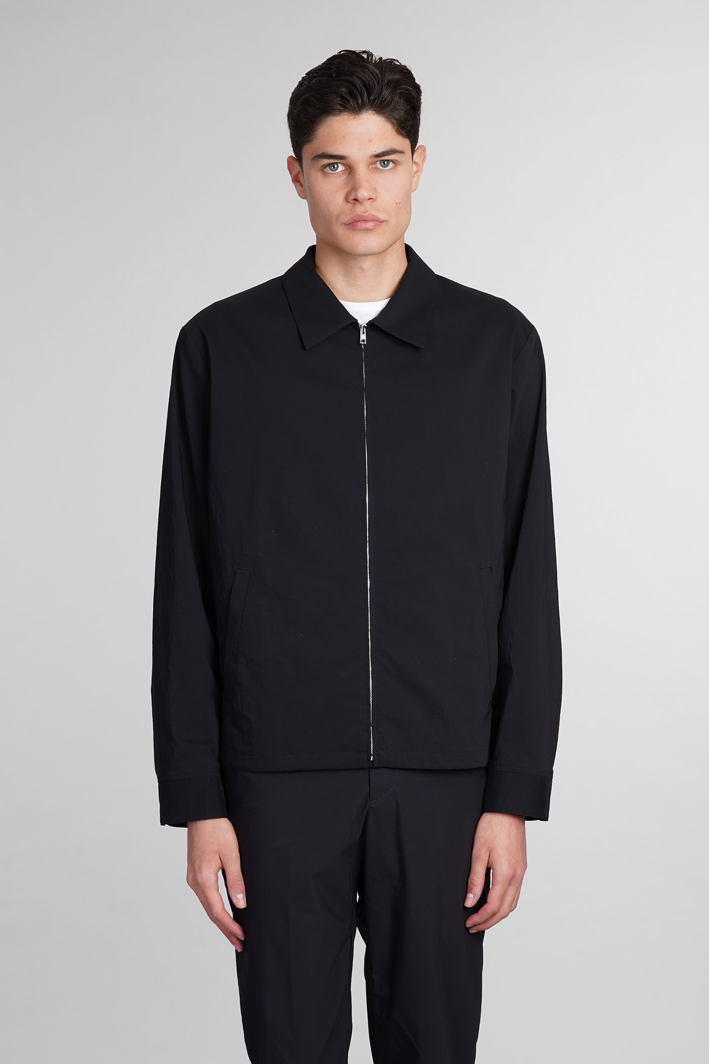 Casual Jacket In Black Nylon
