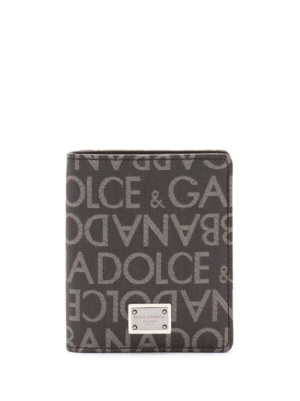 Shop Dolce & Gabbana Coated Jacquard Bifold Card Holder