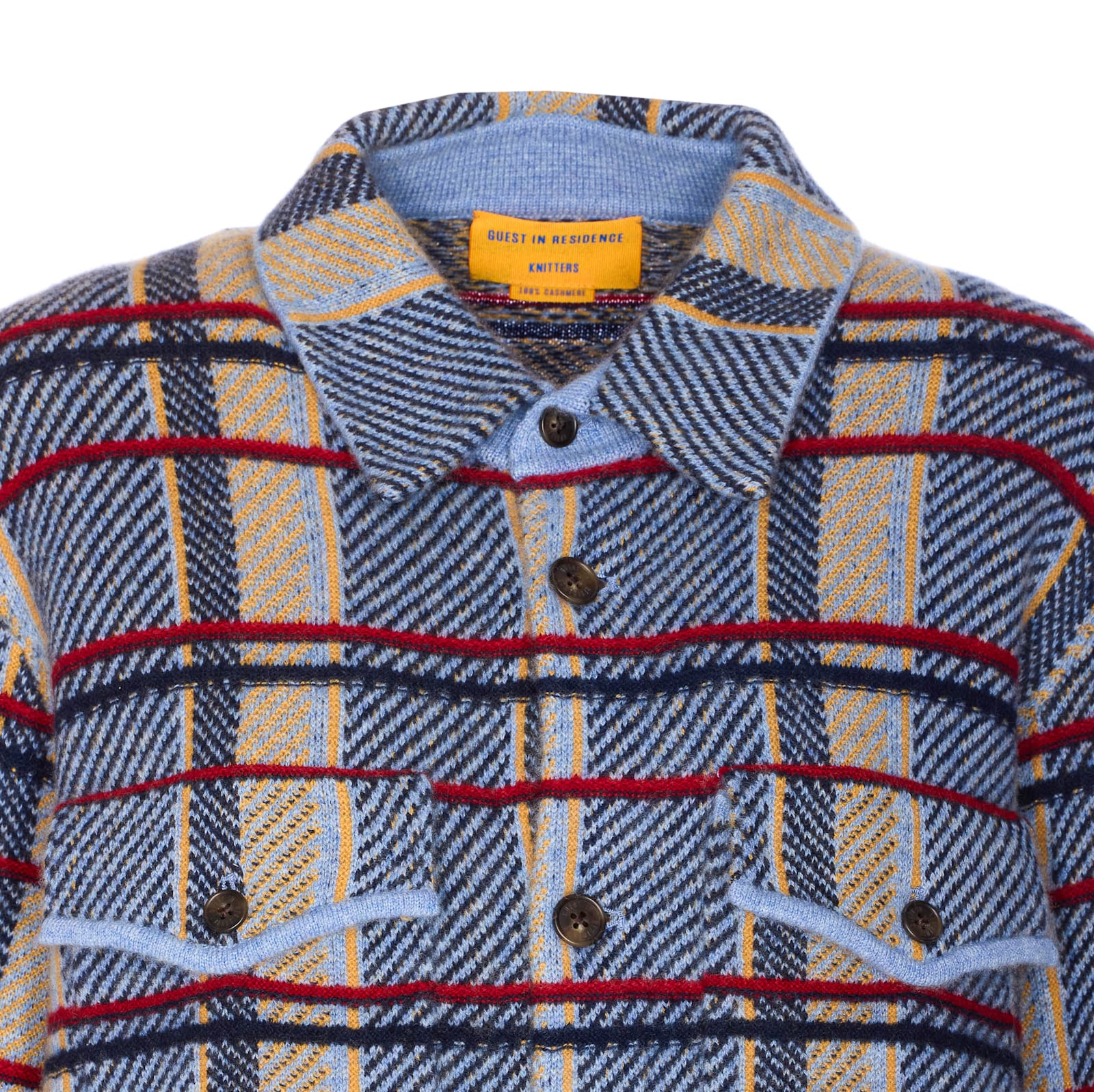 Guest In Residence Plaid Work Shirt Heather Blue Combo In Multi