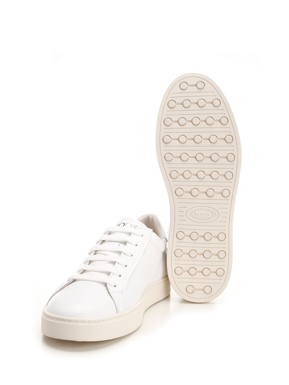 Shop Tod's White Leather Sneaker