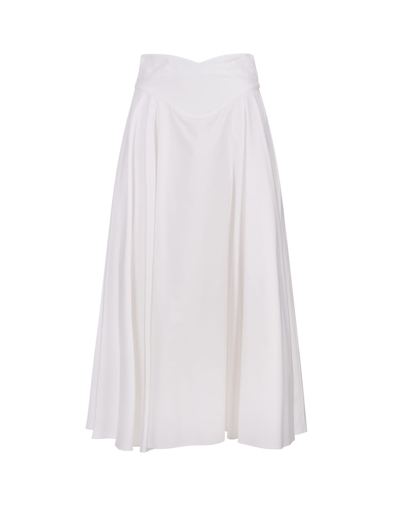 Shop Alexander Mcqueen Corset Midi Skirt In White