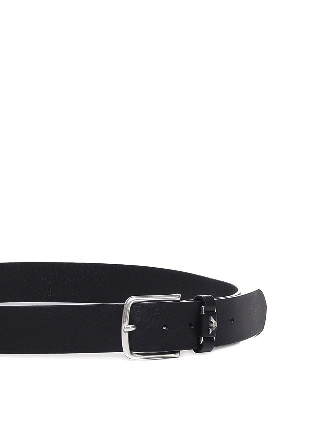 Shop Emporio Armani Cowhide Belt In Black