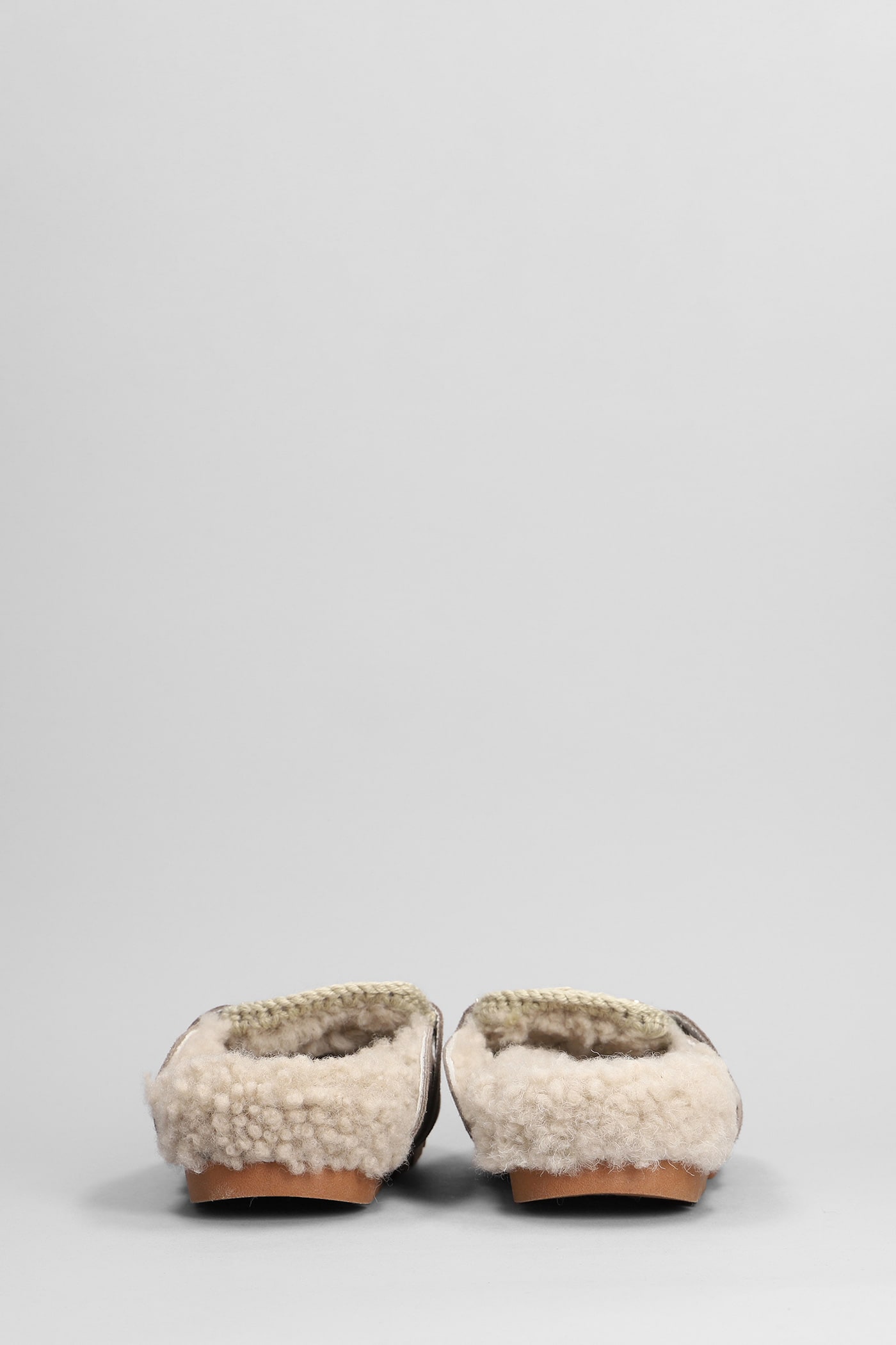 Mou Winter Bio Slide Slipper-mule In Grey Suede In Neutral