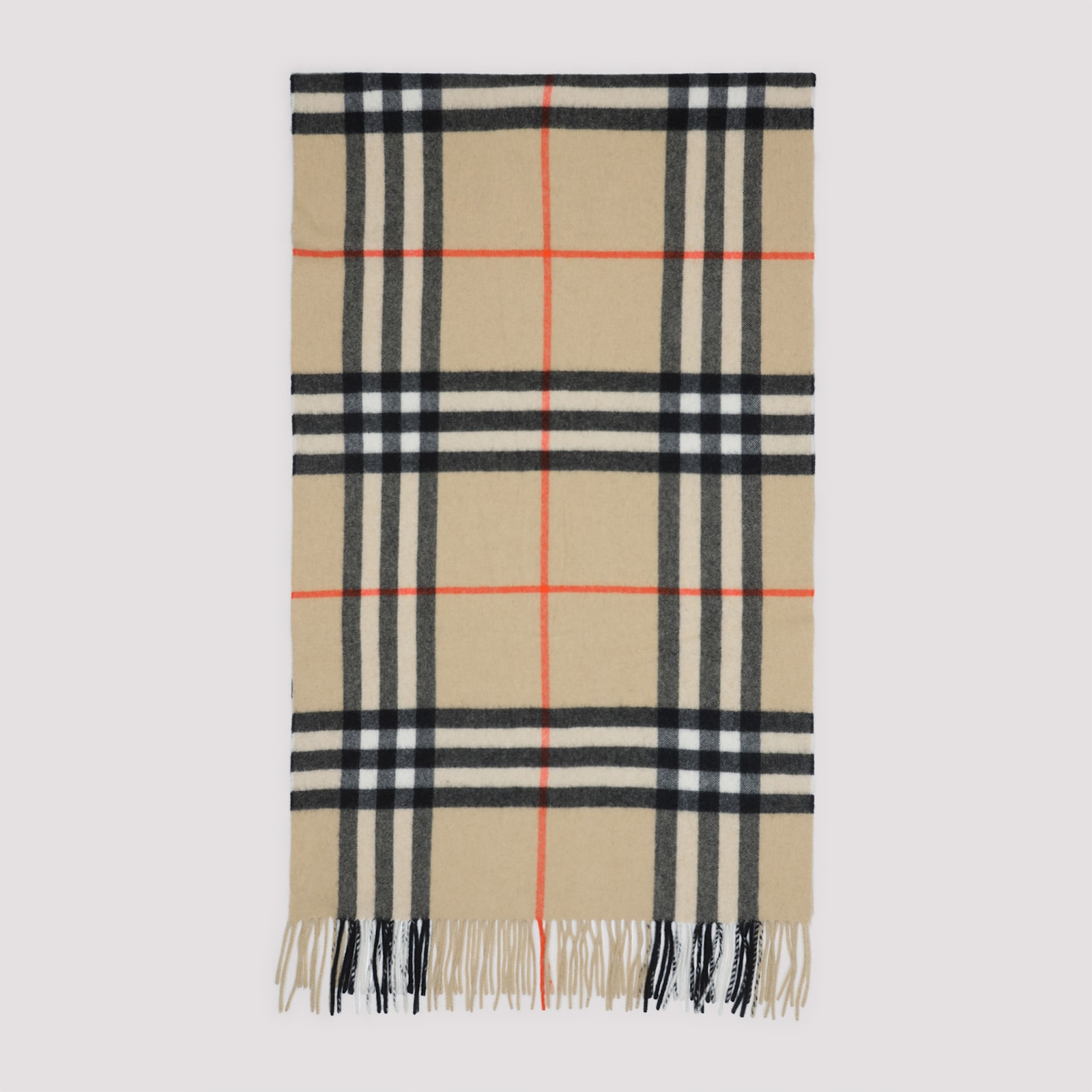 Burberry Cashmere Scarf With Classic Check Pattern In Brown