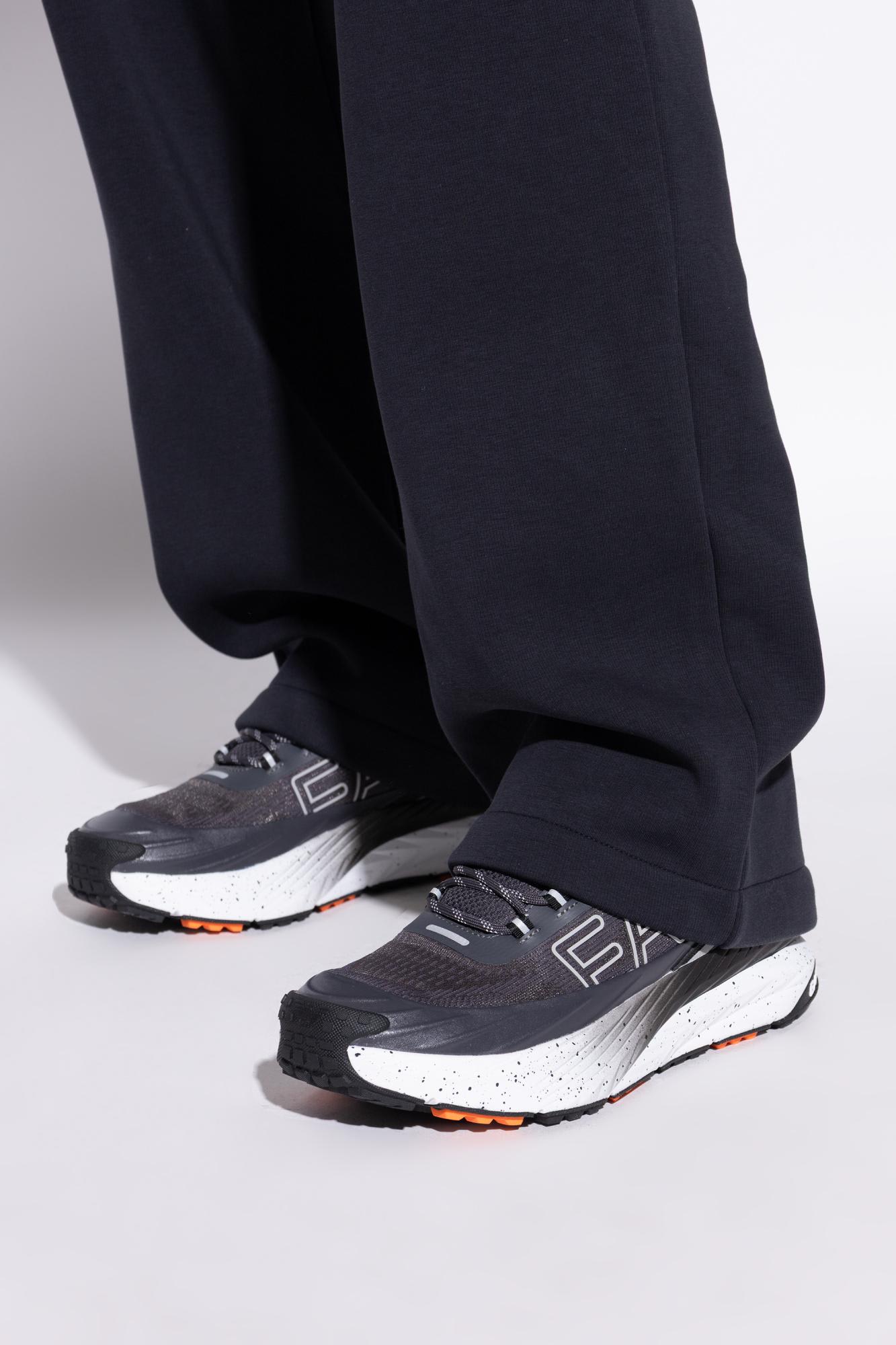 Ea7 Emporio Armani Sports Shoes With Logo In Animal Print