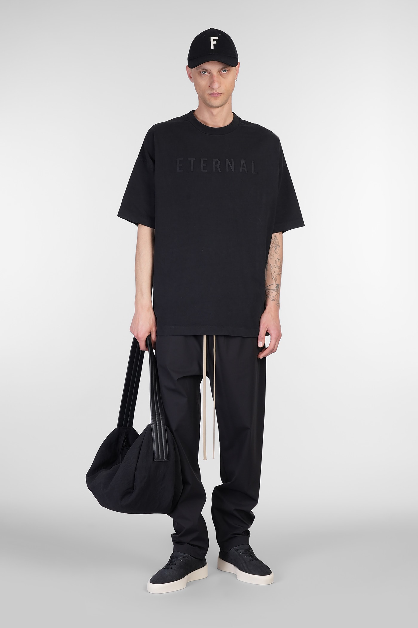 Shop Fear Of God T-shirt In Black Cotton