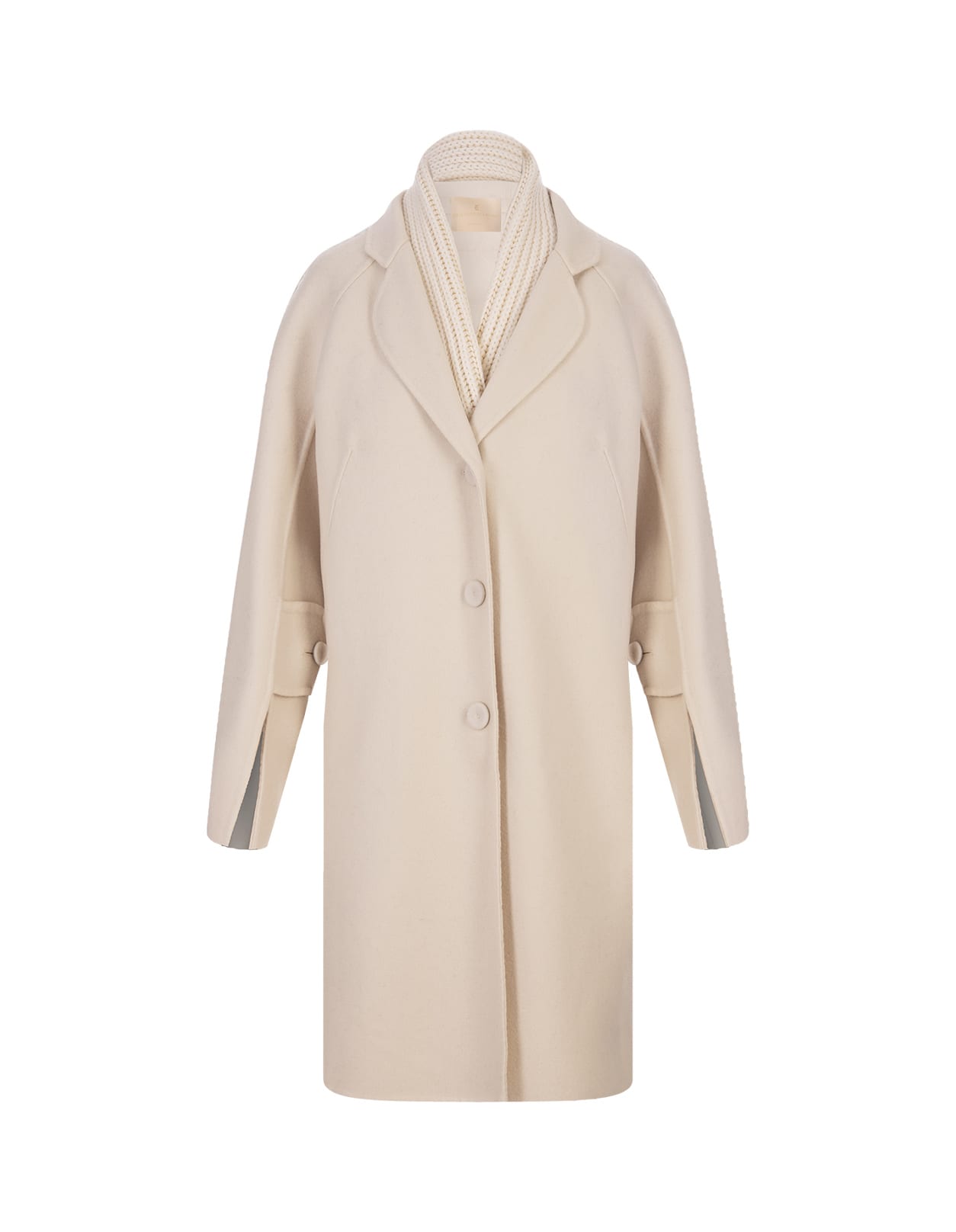 White Wool Coat With Gilet