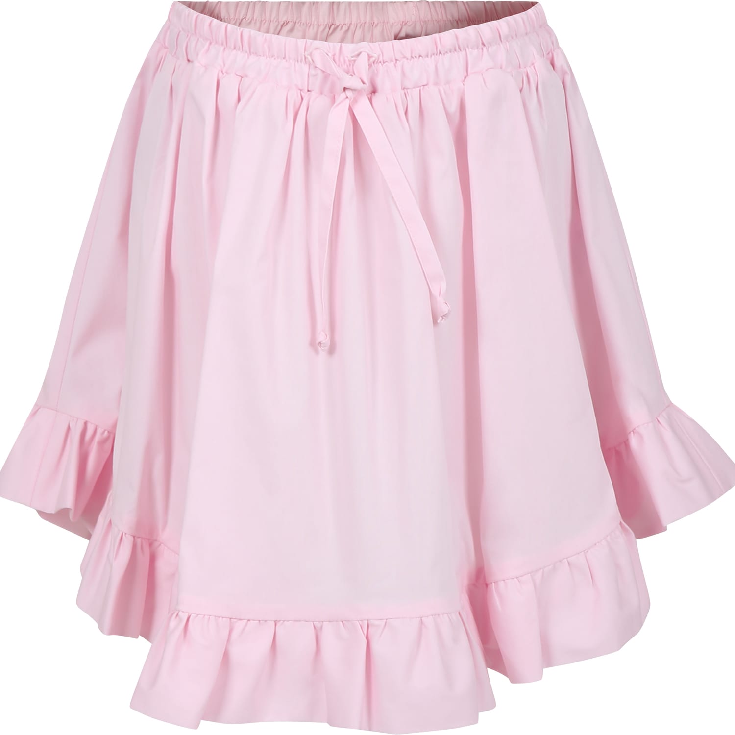 Msgm Kids' Pink Skirt For Girl With Logo