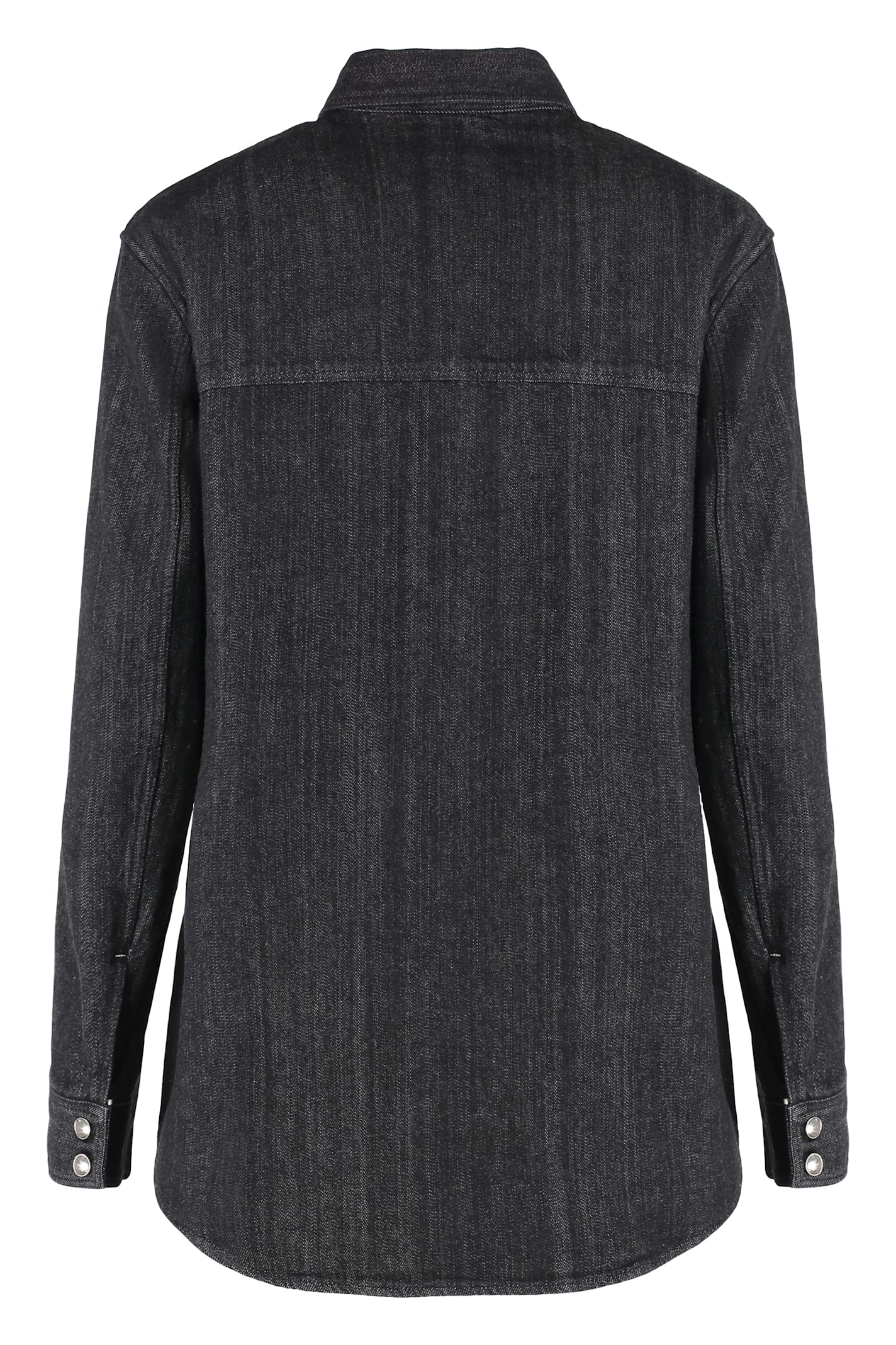 Moorer Double-pocket Denim Shirt In Black