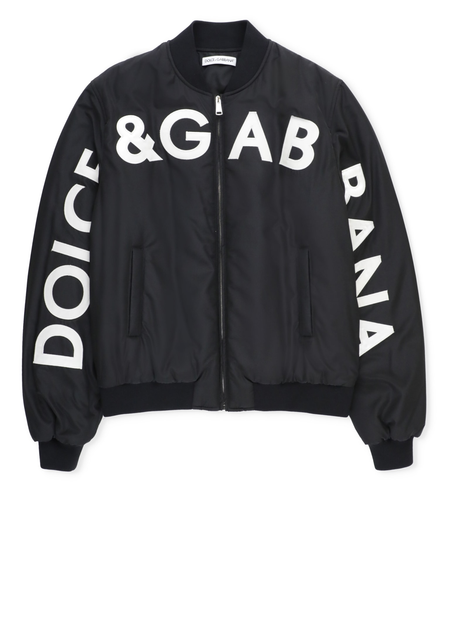 DOLCE & GABBANA BOMBER JACKET WITH EMBROIDERED LOGO