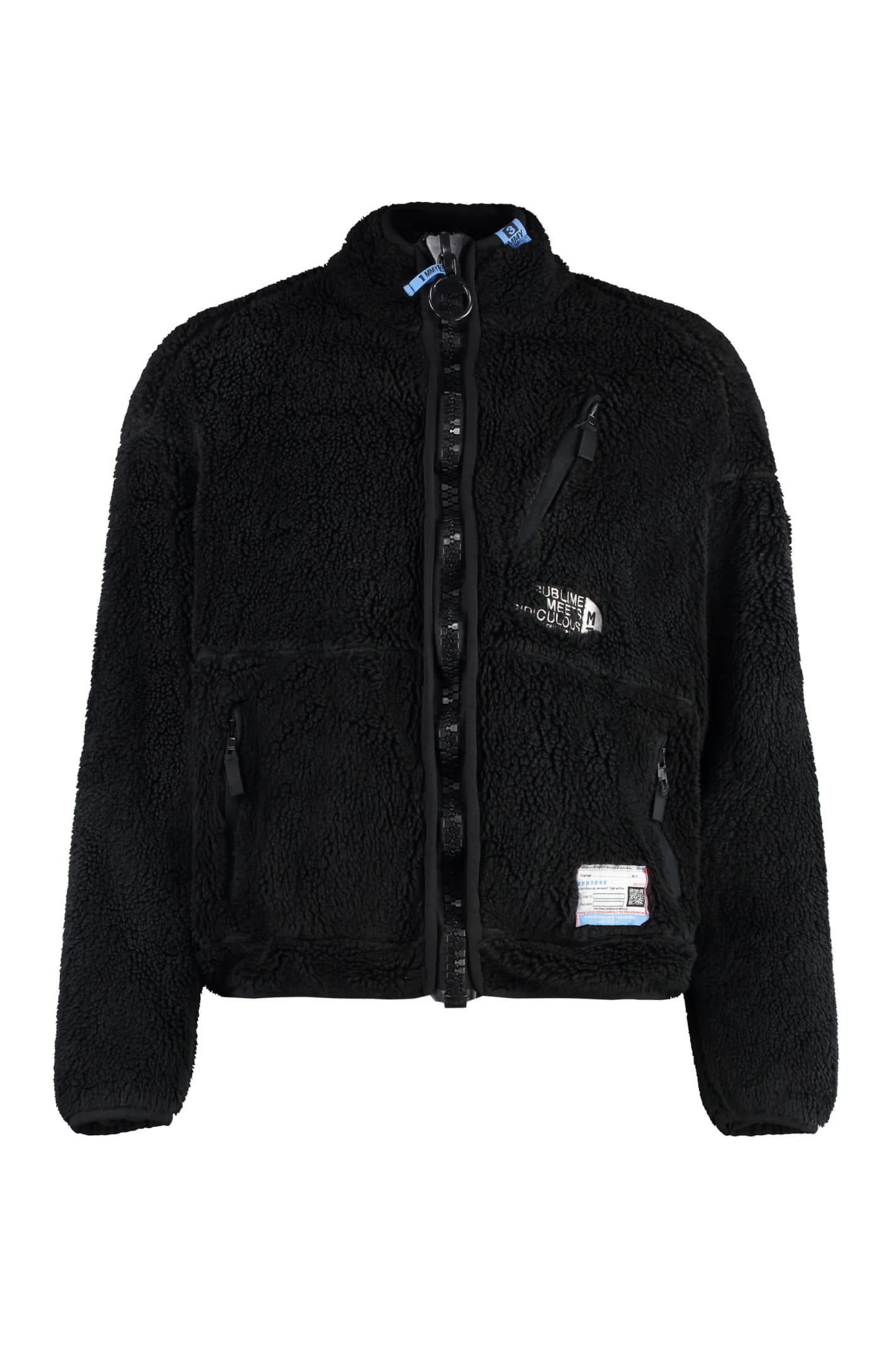 Shop Miharayasuhiro Fleece Bomber Jacket In Black