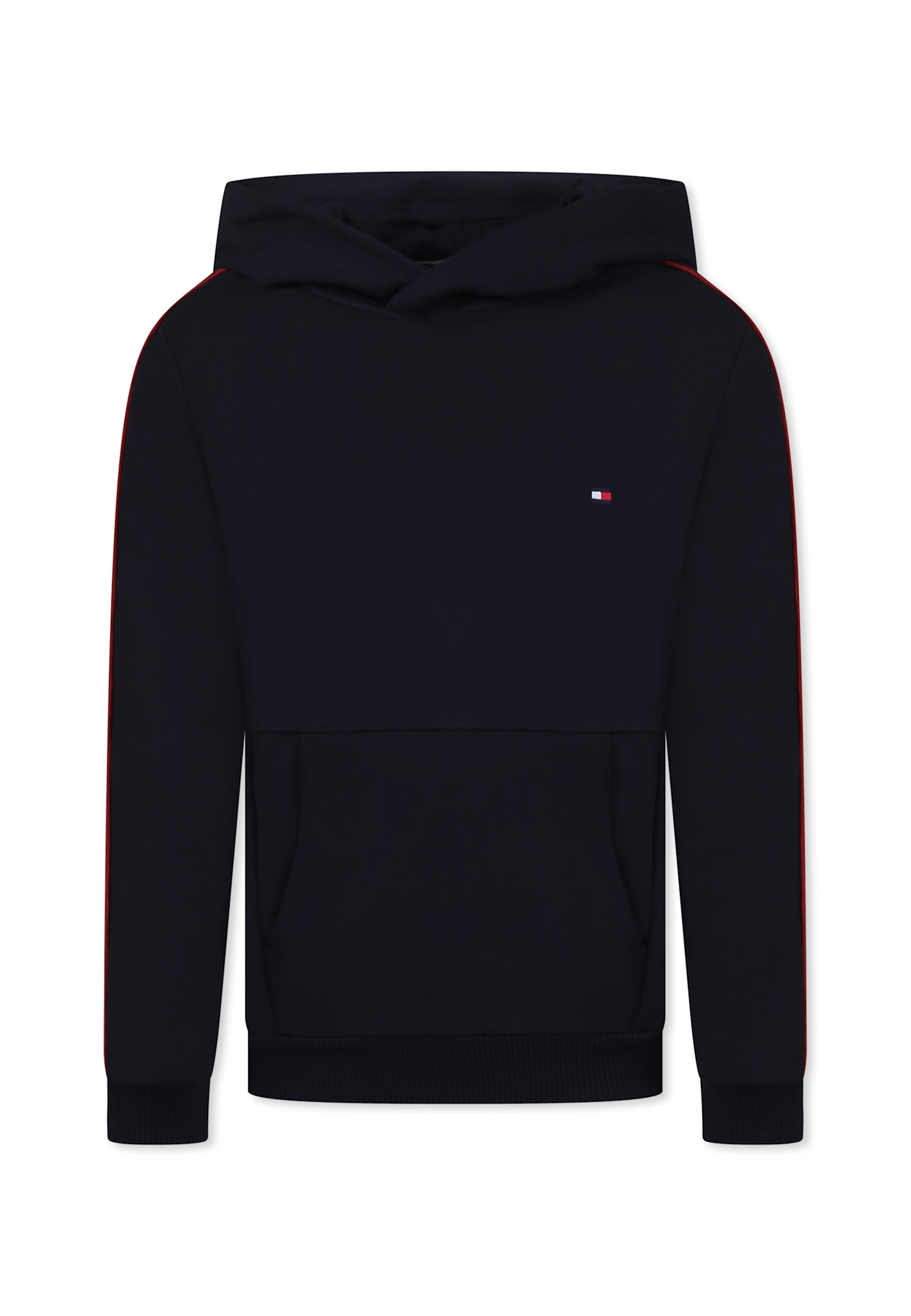 Tommy Hilfiger Blue Sweatshirt For Boy With Flag In Black