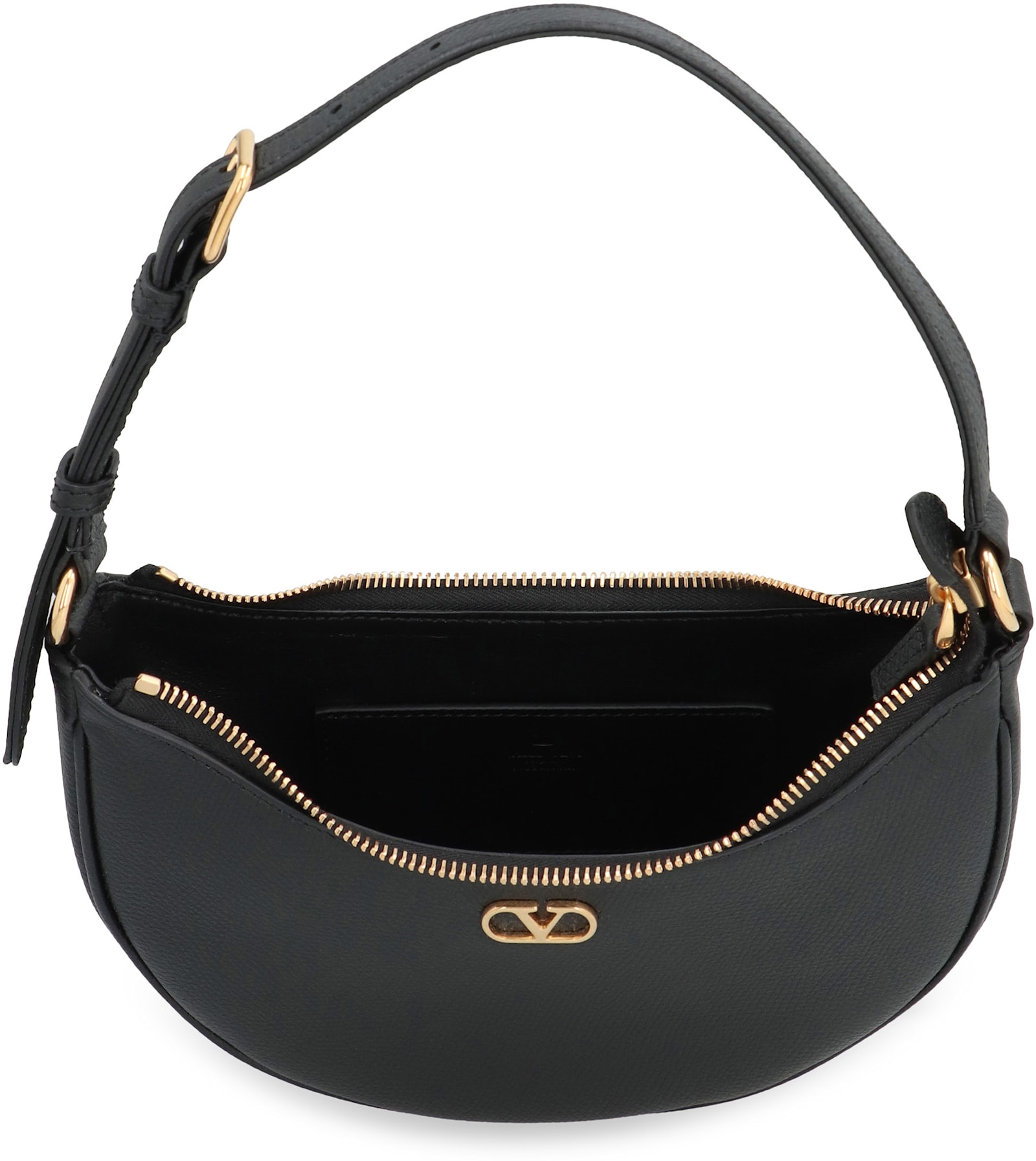 Valentino Garavani - Vlogo Signature Mini Leather Hobo Bag In Black