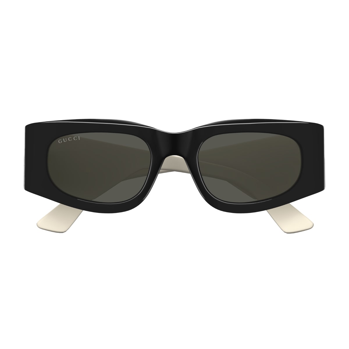 Gucci Gg1664s Linea Gg Logo 001 Black Ivory Grey Sunglasses In Nero