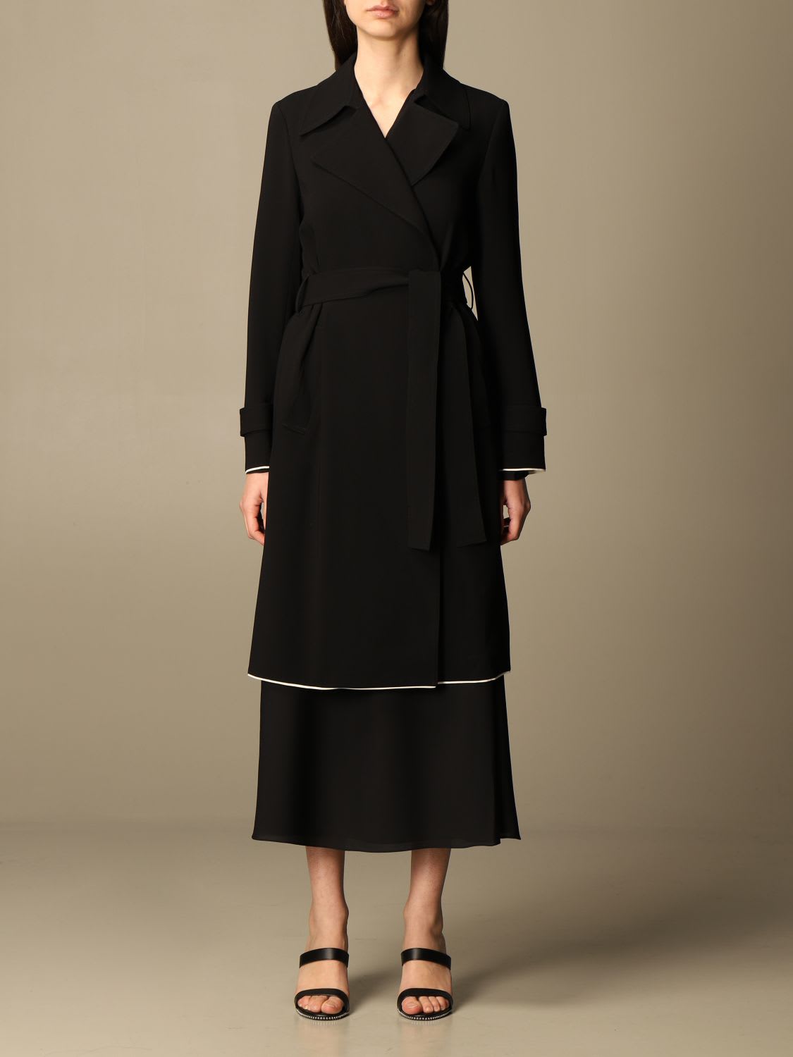 Theory Coat Theory Wrap Coat With Contrasting Profiles