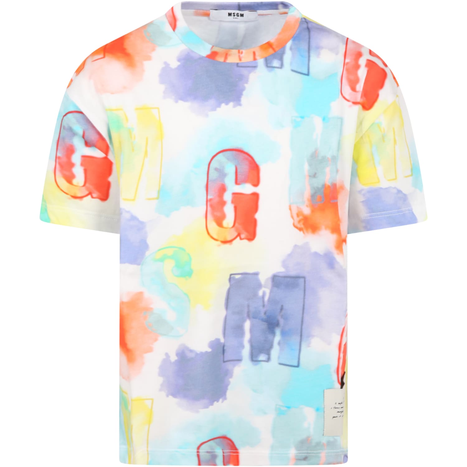 MSGM White T-shirt For Boy With Spots