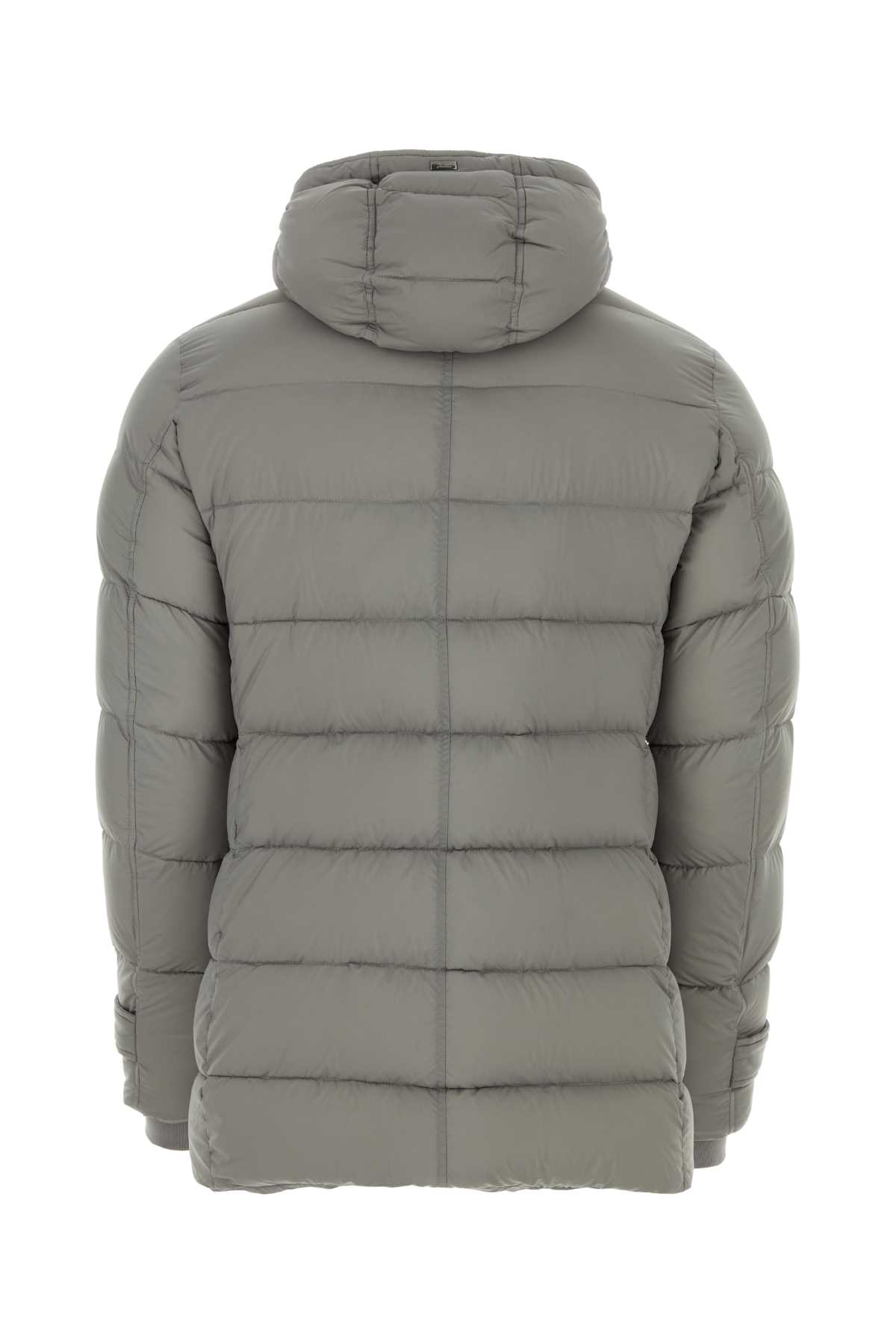 Shop Herno Grey Nylon Down Jacket In Grigiochiaro