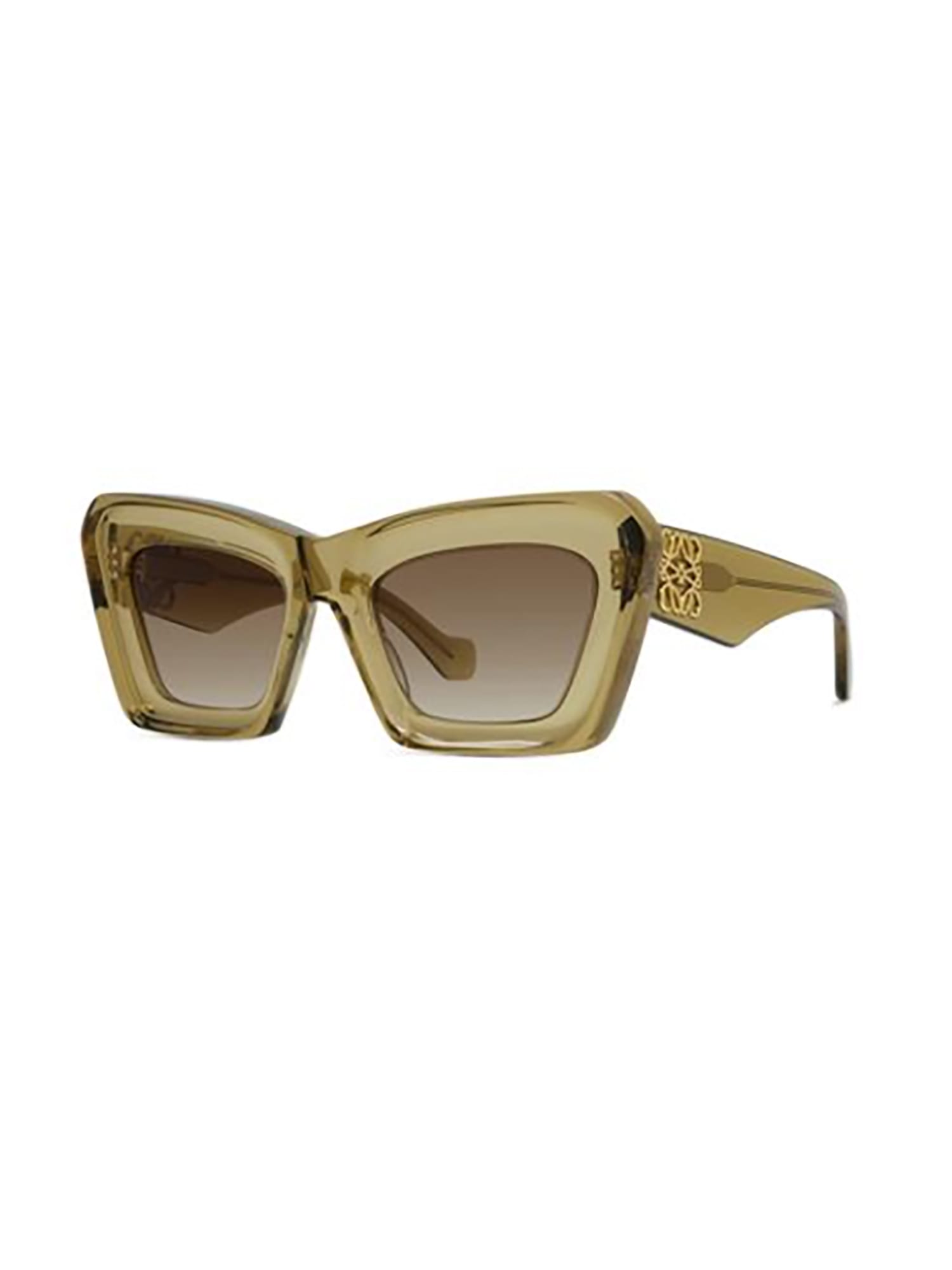 Loewe Chunky Anagram 46mm Rectangular Sunglasses In Brown