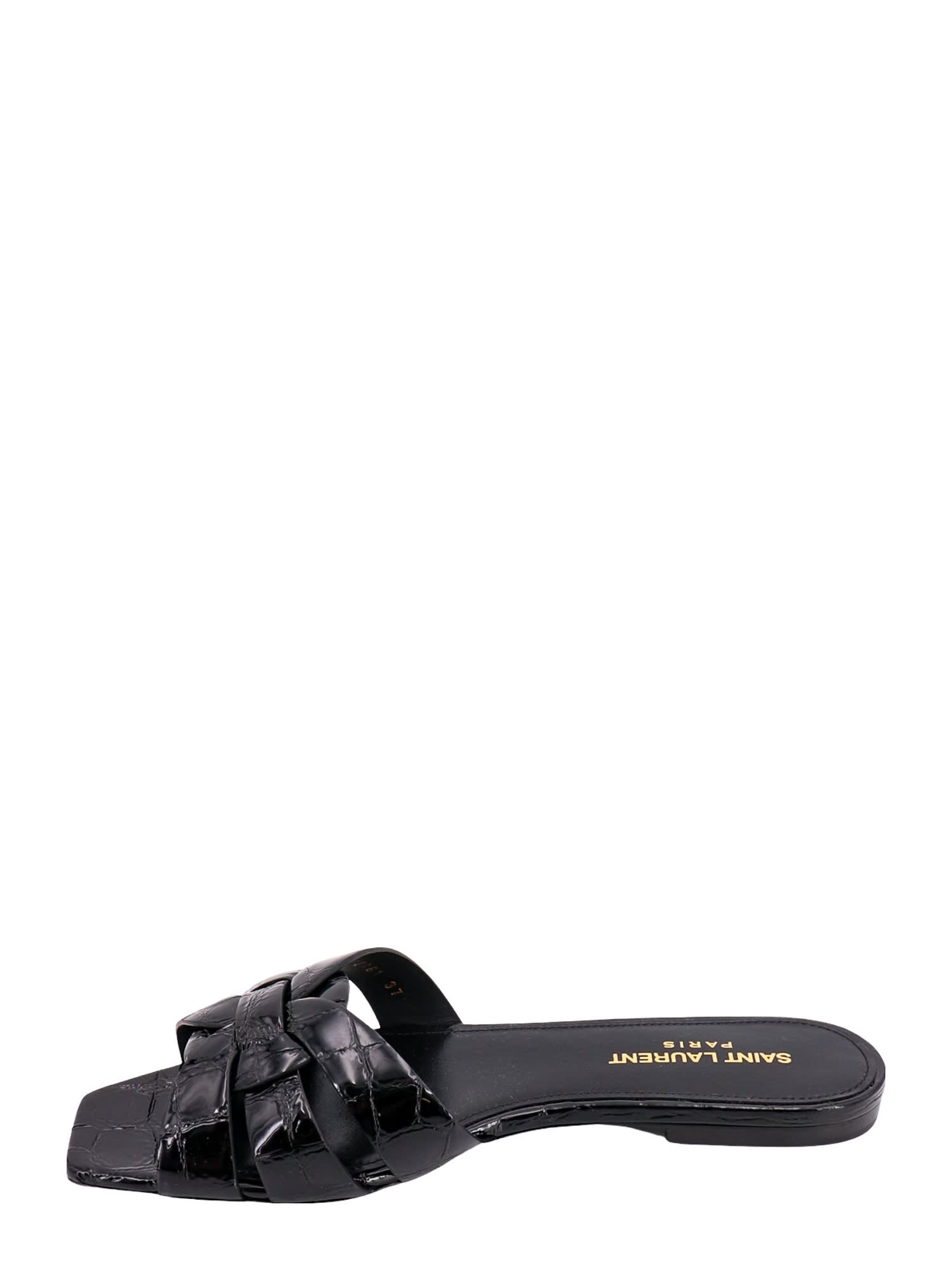 Shop Saint Laurent Tribute Sandals In Black