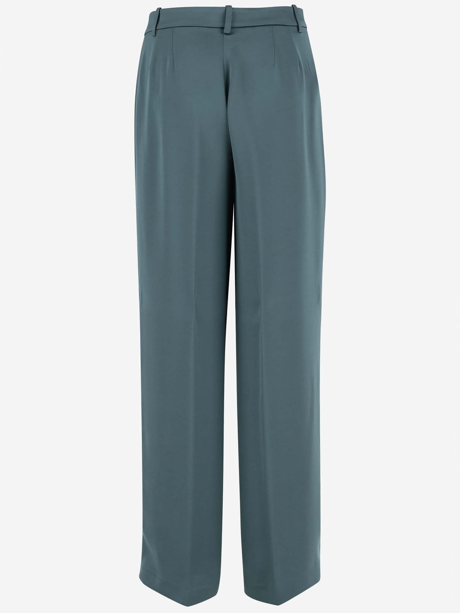 Shop Pinko Satin Fabric Pants In Green