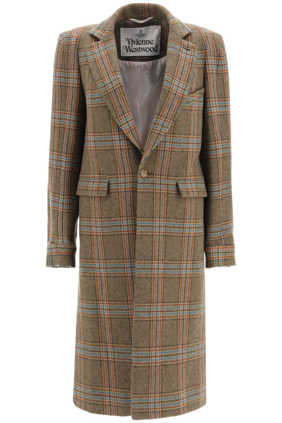 コート Vivienne Westwood Women's ALIEN TEDDY Check Coat Vivienne Westwood Alien Teddy Coat In Multi Check (brown