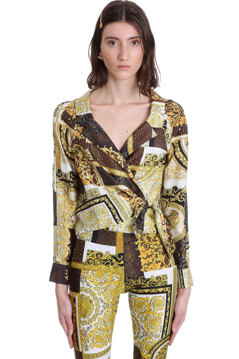 Versace Blouse In Gold Silk