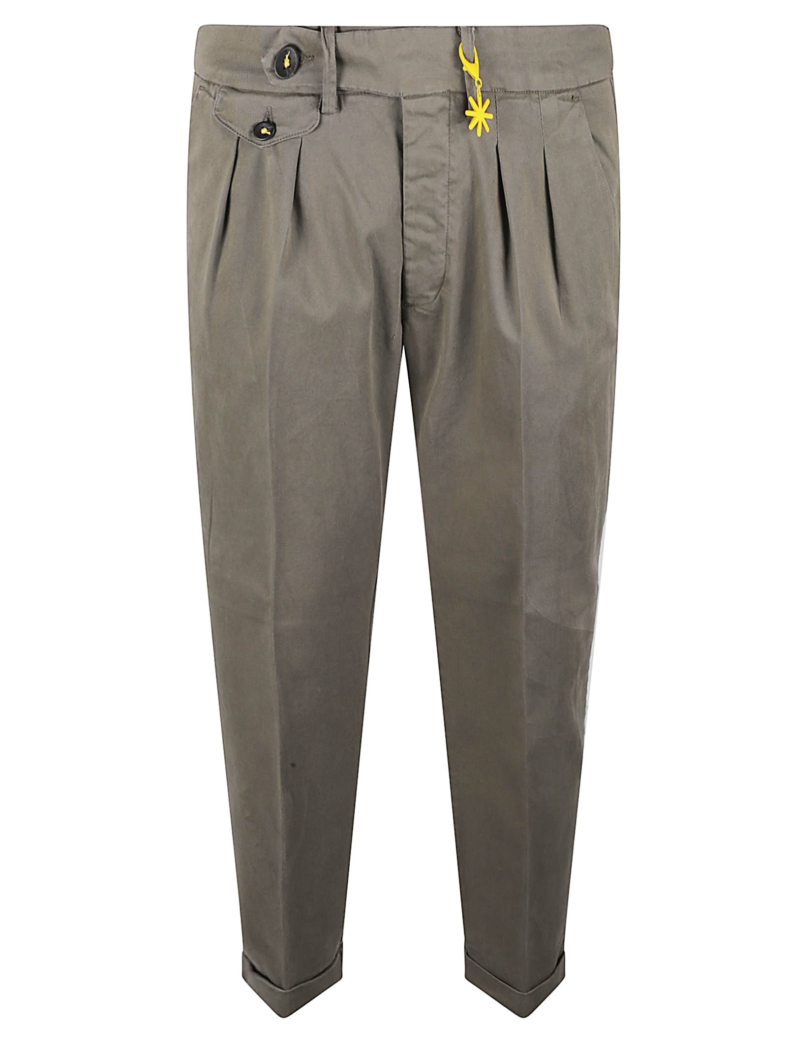 Multi-buttons Cropped Slim Trousers
