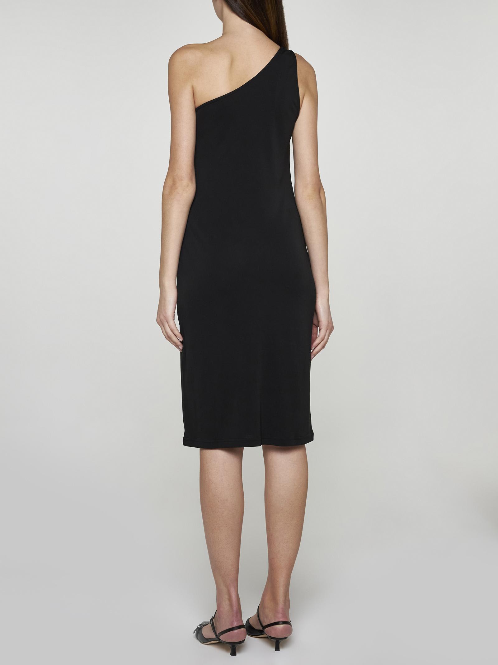 Shop Filippa K Acetate-blend One-shoulder Dress In Black